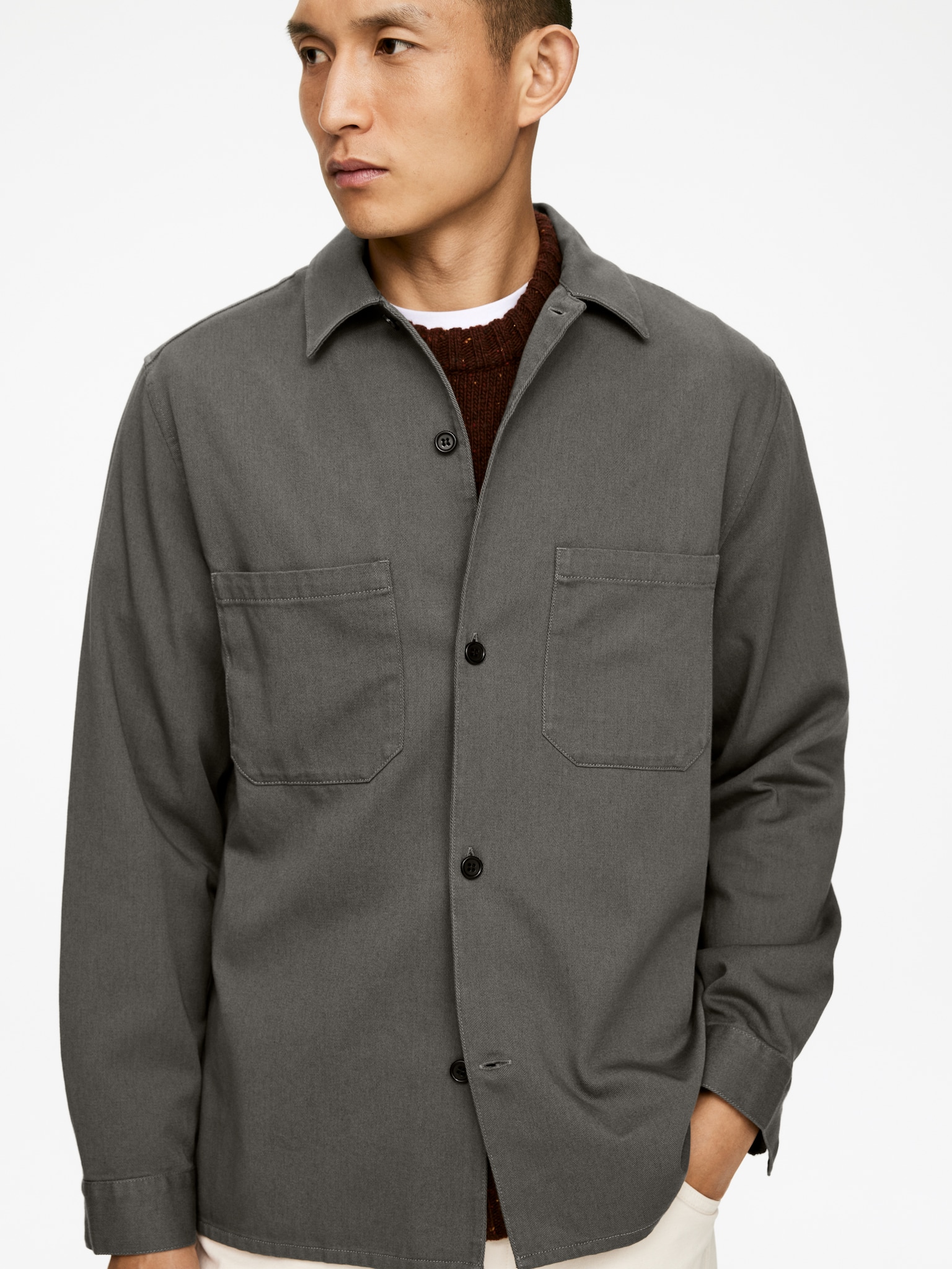 Surchemise en sergé de coton - gris/Bleu foncé/Noir/Pierre - 3