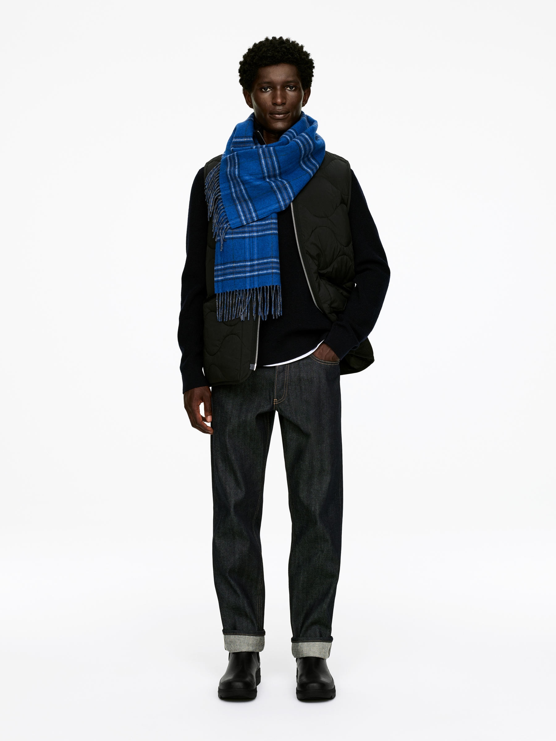 ARKET and Barbour Wool Scarf-#3B4EA3-17437