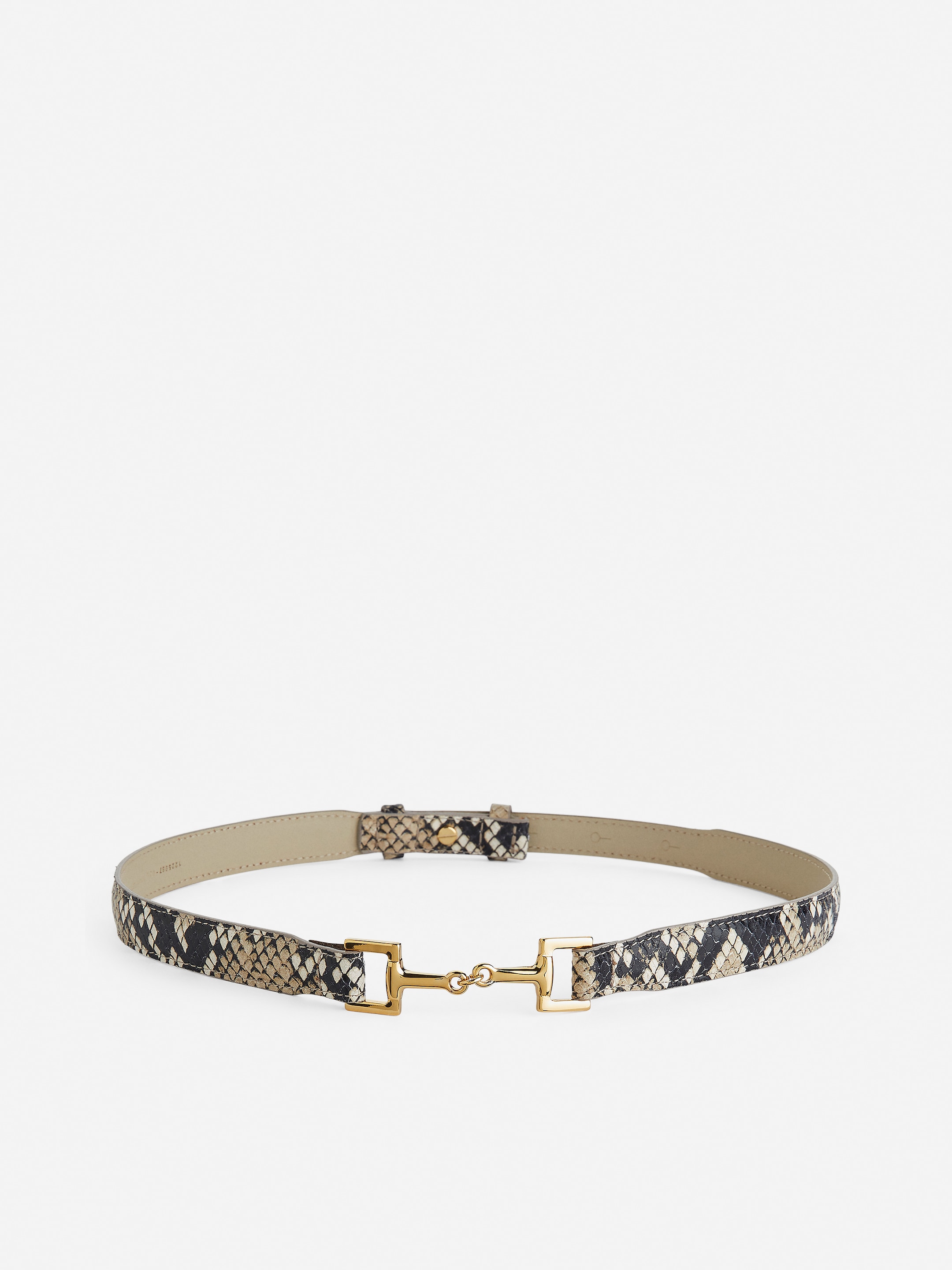 View larger image: Horsebit Buckle Leather Belt - Brown/Snake - Ladies | H&M GB 1