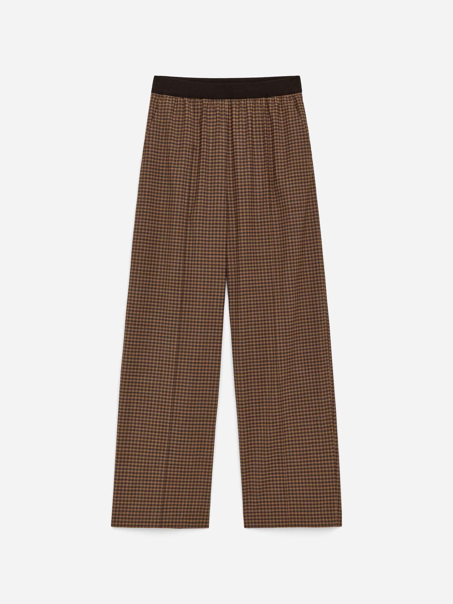 Broek met elastische taille - Bruin