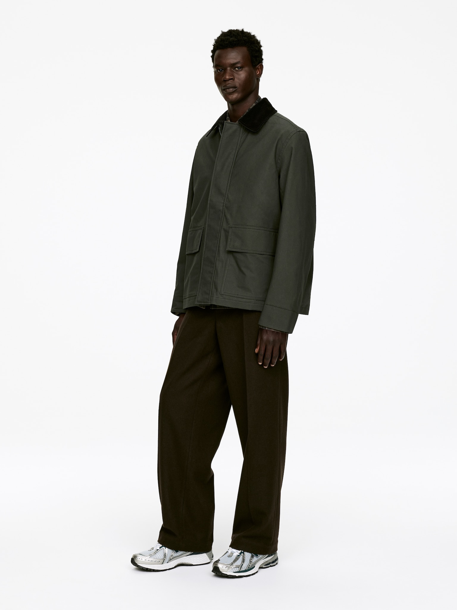 Veste en coton ciré - Vert foncé/Bleu foncé - 6