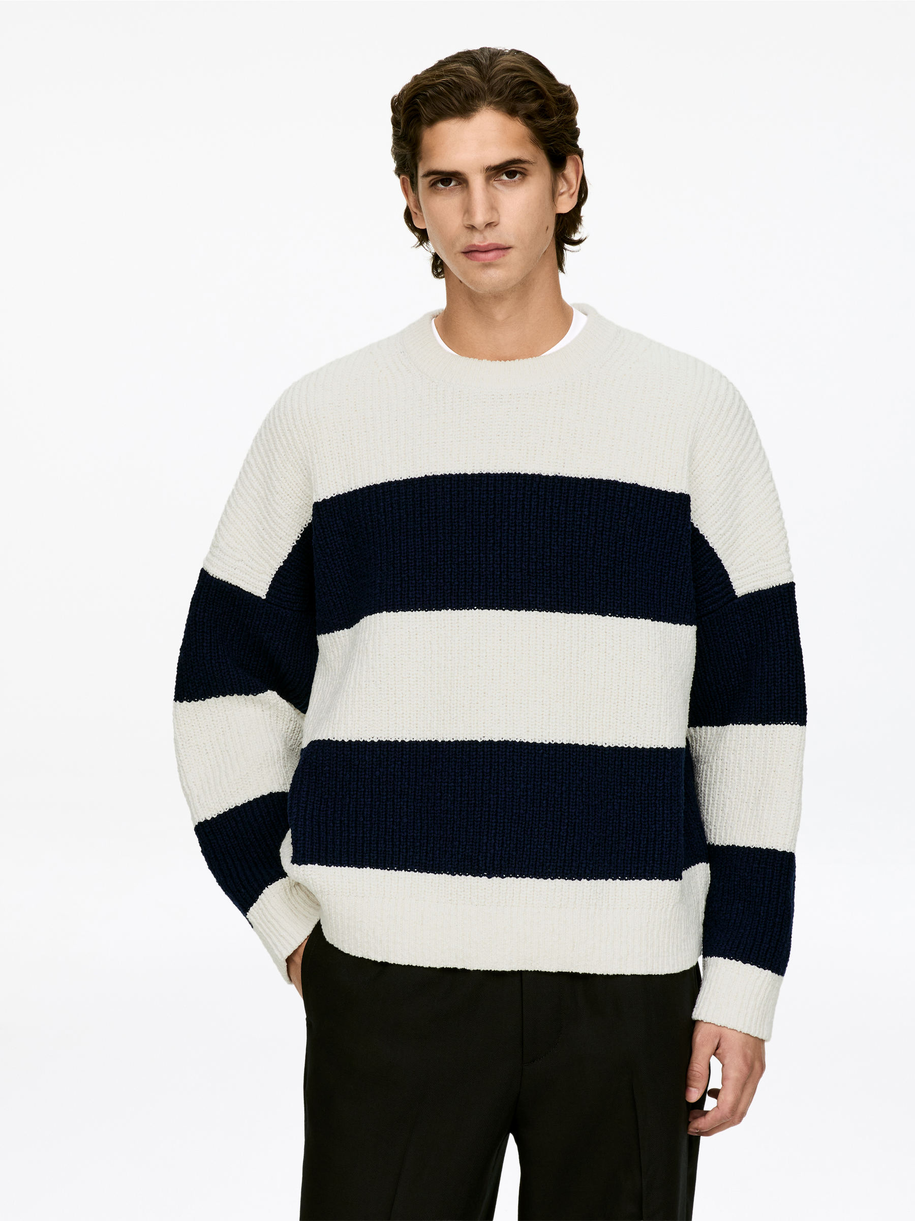 Cotton Bouclé Jumper-#FFFFFF-17456