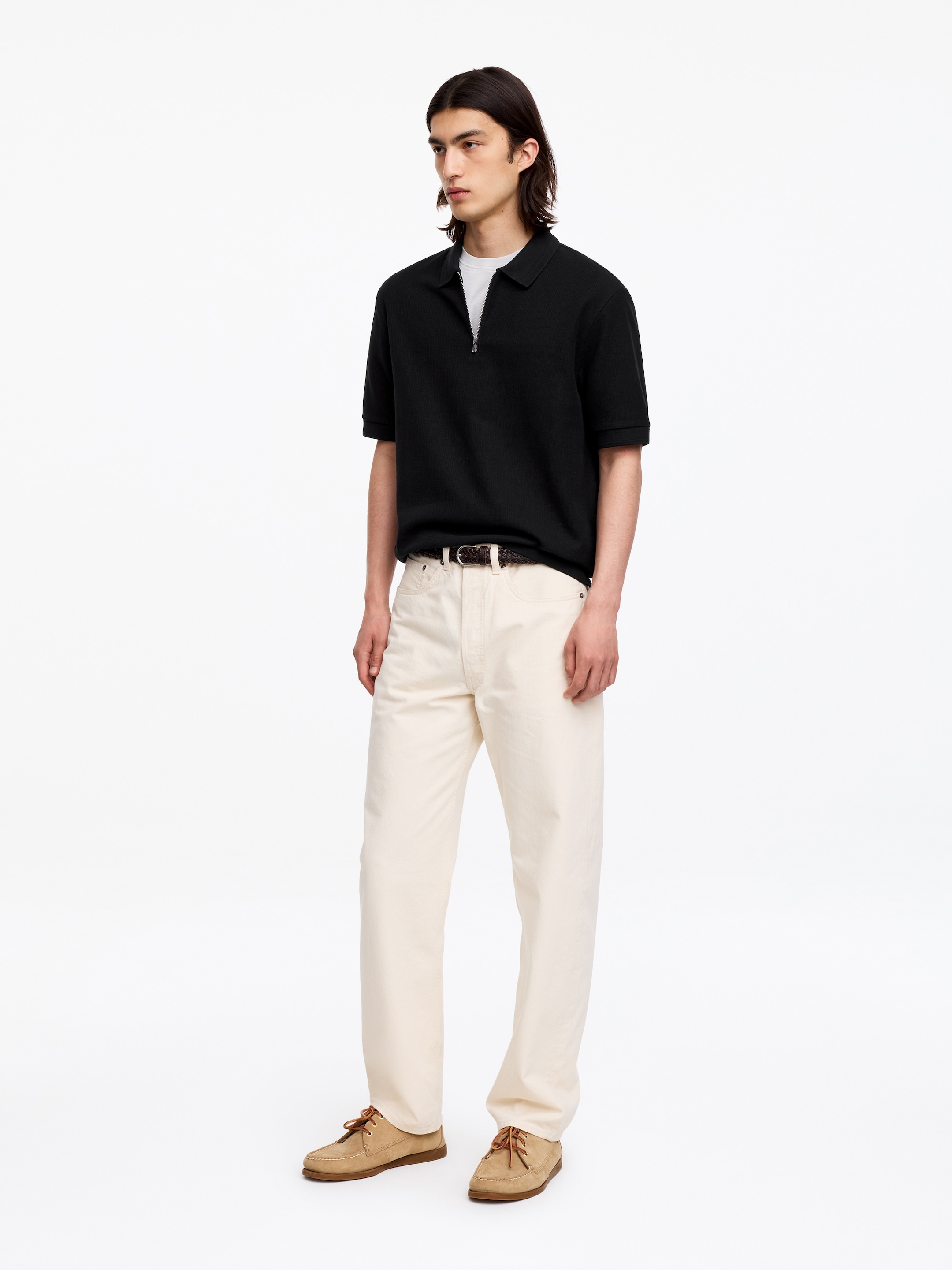 Polo Zip Shirt - Black - Regular fit - Men - StillMedia/Lookbook - 3