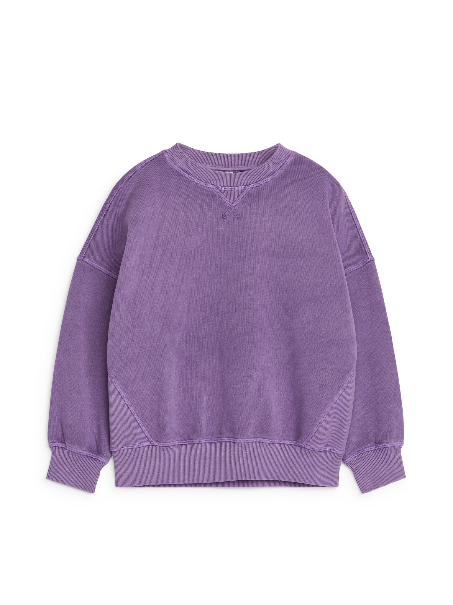 Relaxed Cotton Sweatshirt - Purple/Beige