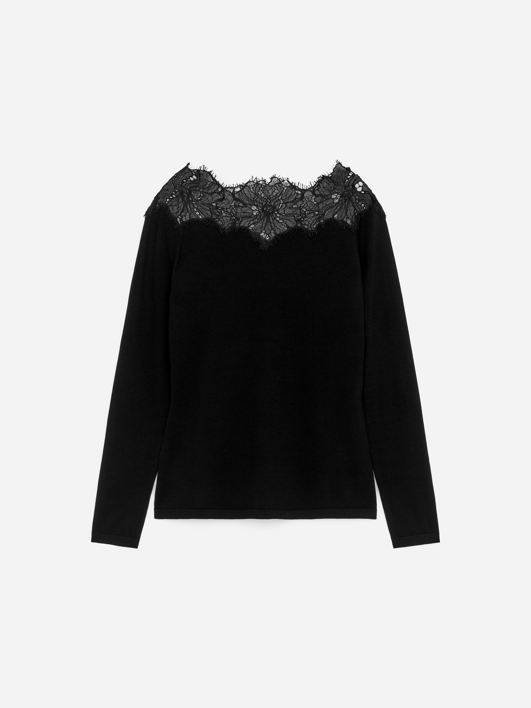 Lace-Detail Knitted Top-#272627-17549