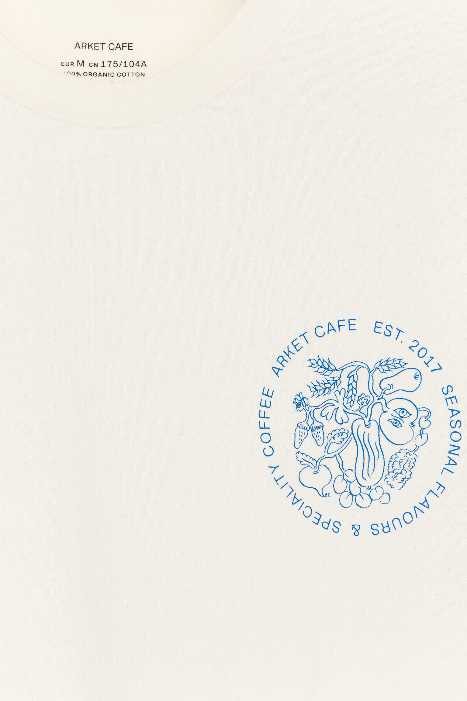 ARKET CAFÉ T-shirt - Offwhite/blå - 2