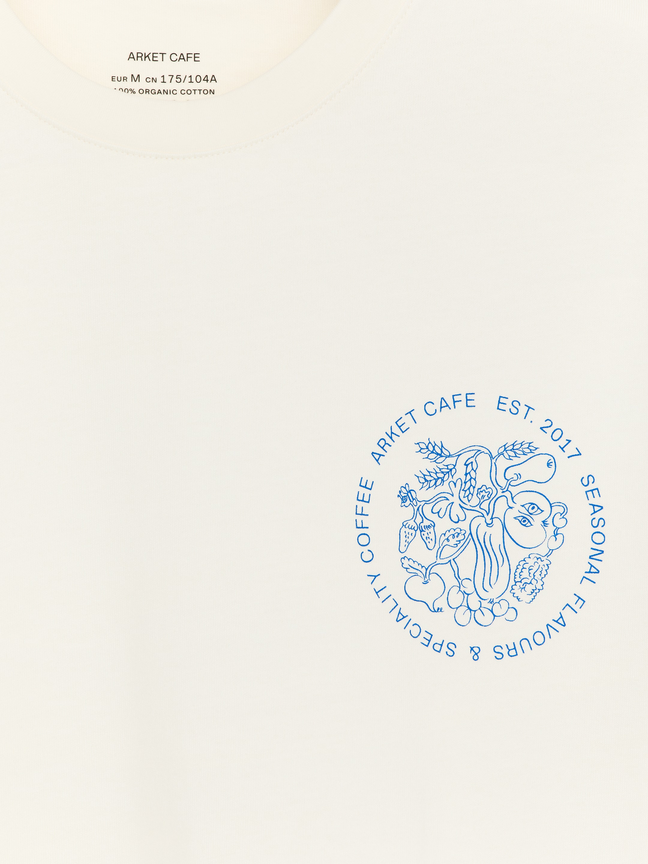 ARKET CAFÉ Printed T-Shirt - Off White/Blue - Loose fit - Café - StillMedia/DescriptiveDetail - 1