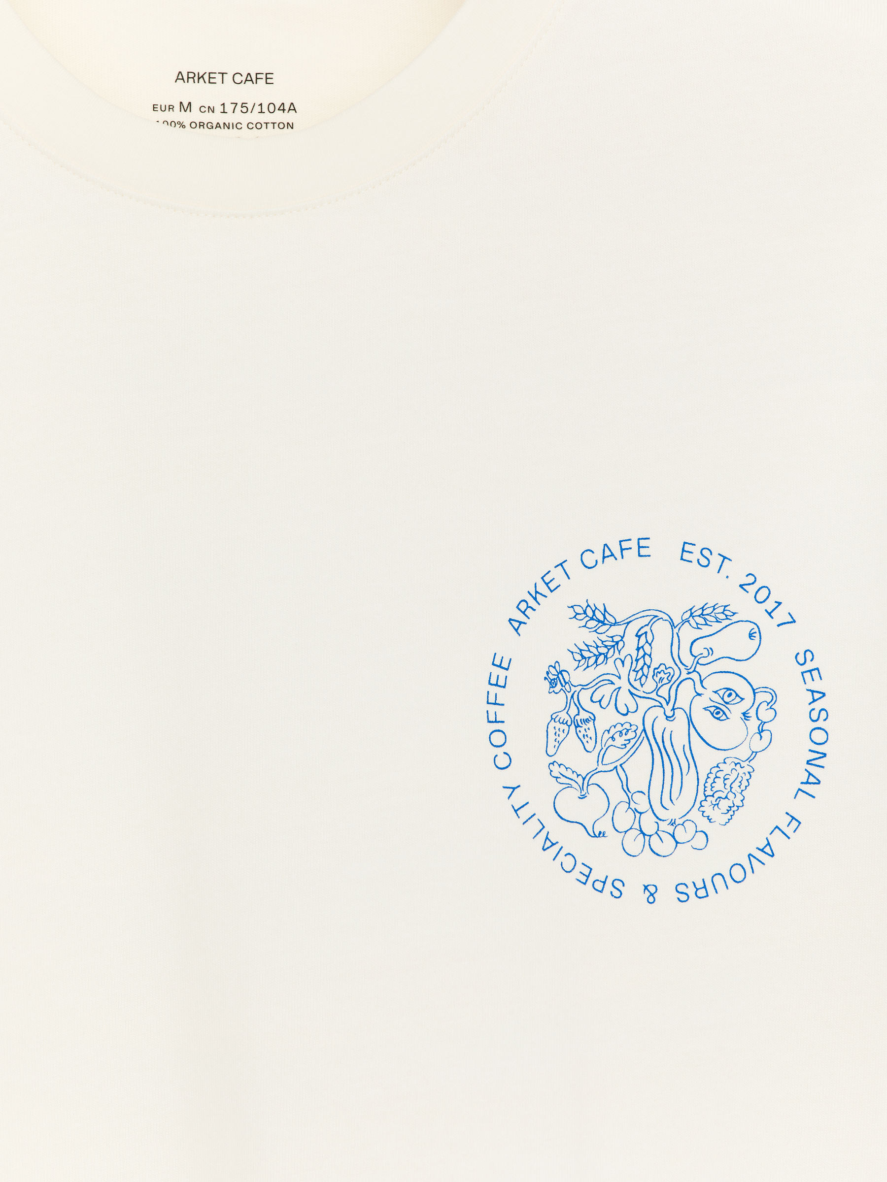 ARKET CAFÉ Printed T-Shirt - Off White/Blue - Loose fit - Café - StillMedia/DescriptiveDetail - 1