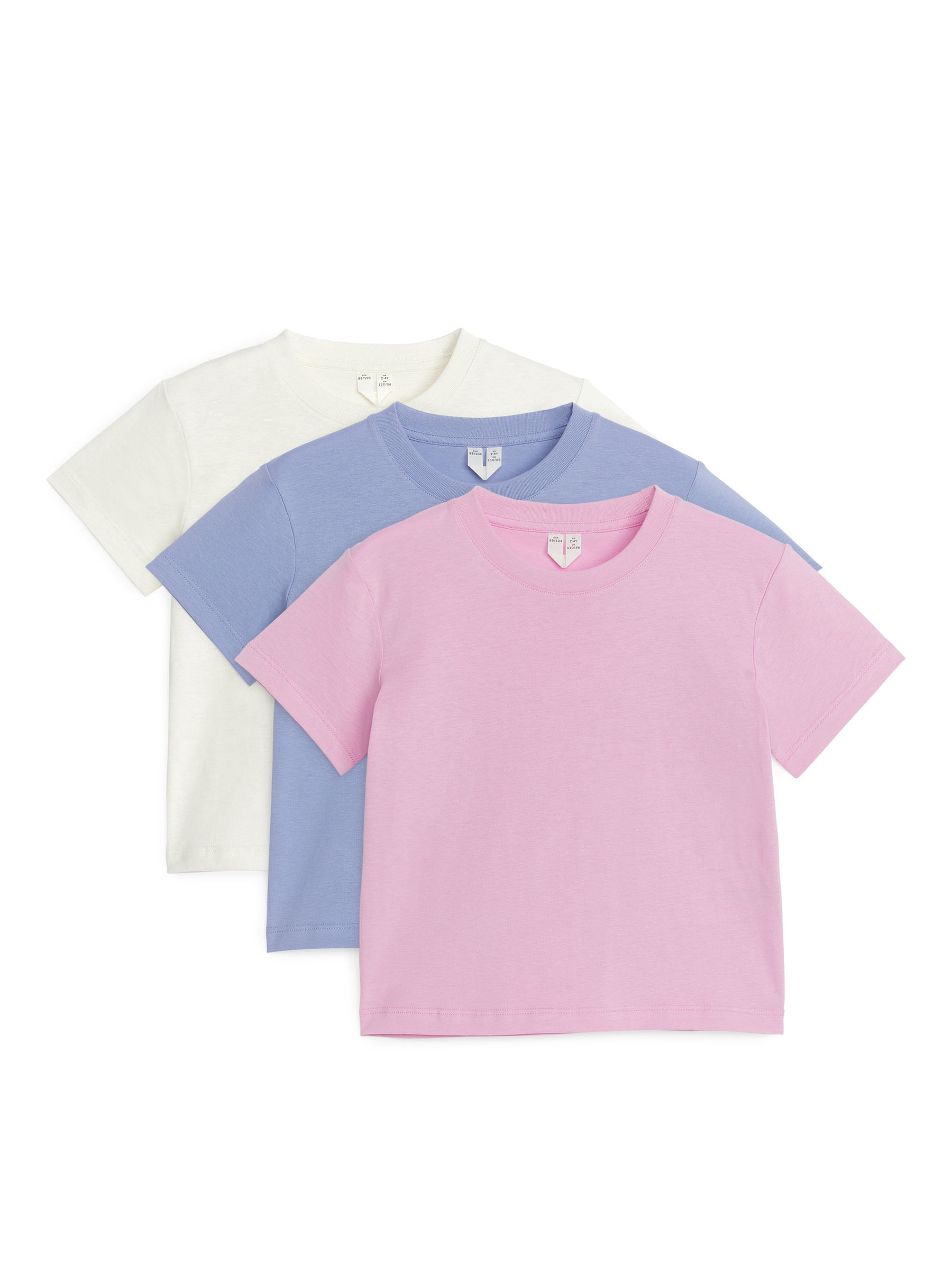 T-Shirt mit Rundhalsausschnitt, im 3er-Set - Rosa/Lila/Cremeweiß - Regular Fit - Kinder - StillMedia/DescriptiveStillLife - 2