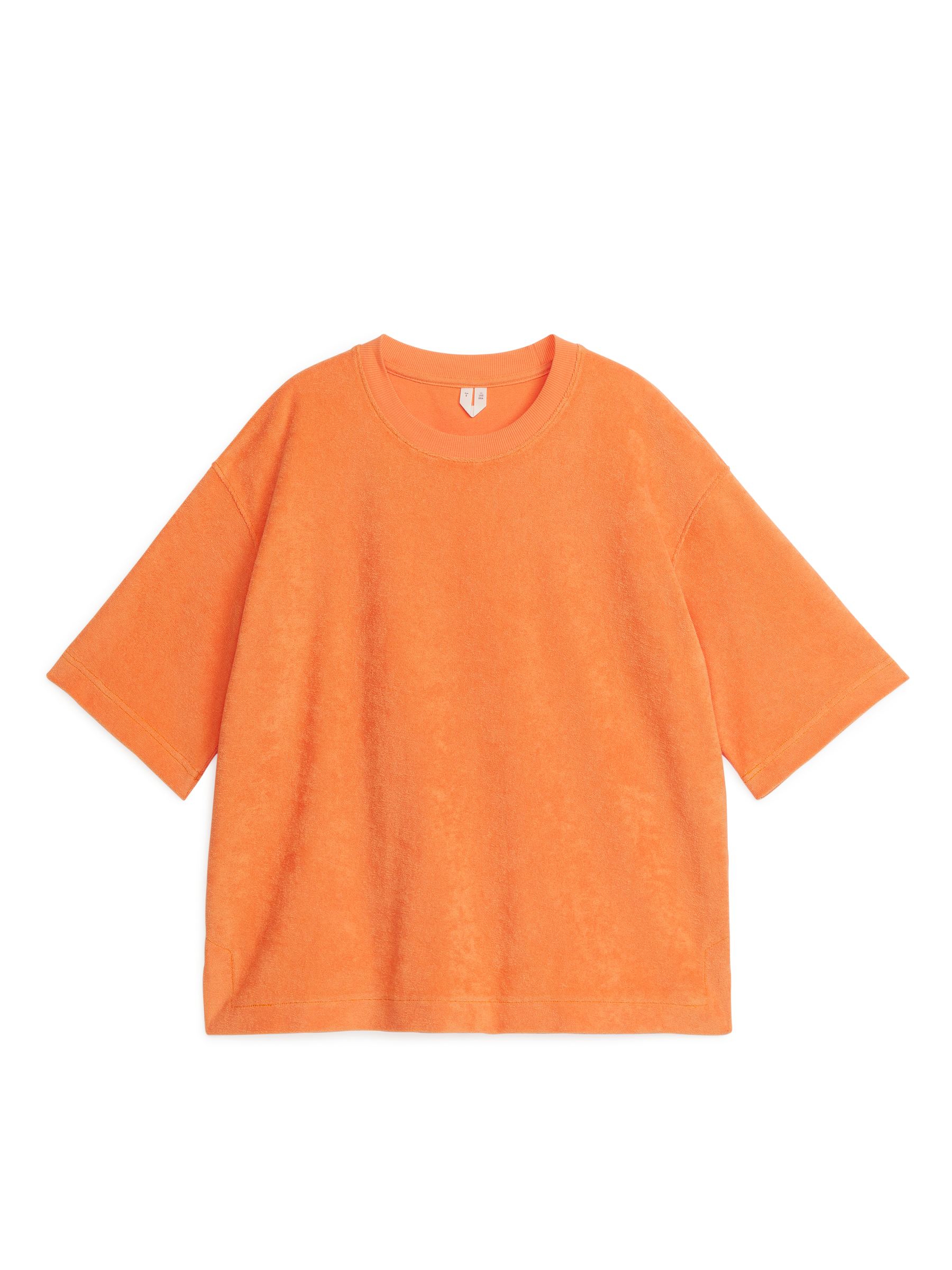 Baumwoll-Frottee-T-Shirt - Orange - Loose Fit - Damen - StillMedia/DescriptiveStillLife - 1