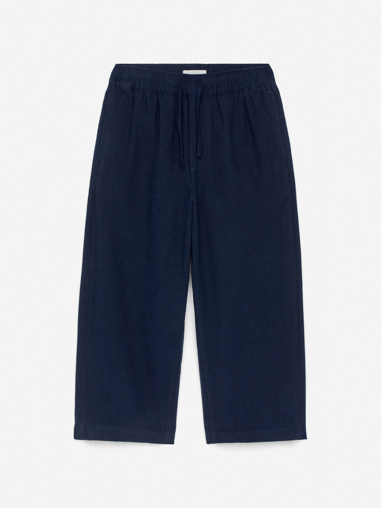 Pantaloni in lino e cotone - Blu scuro/Verde kaki