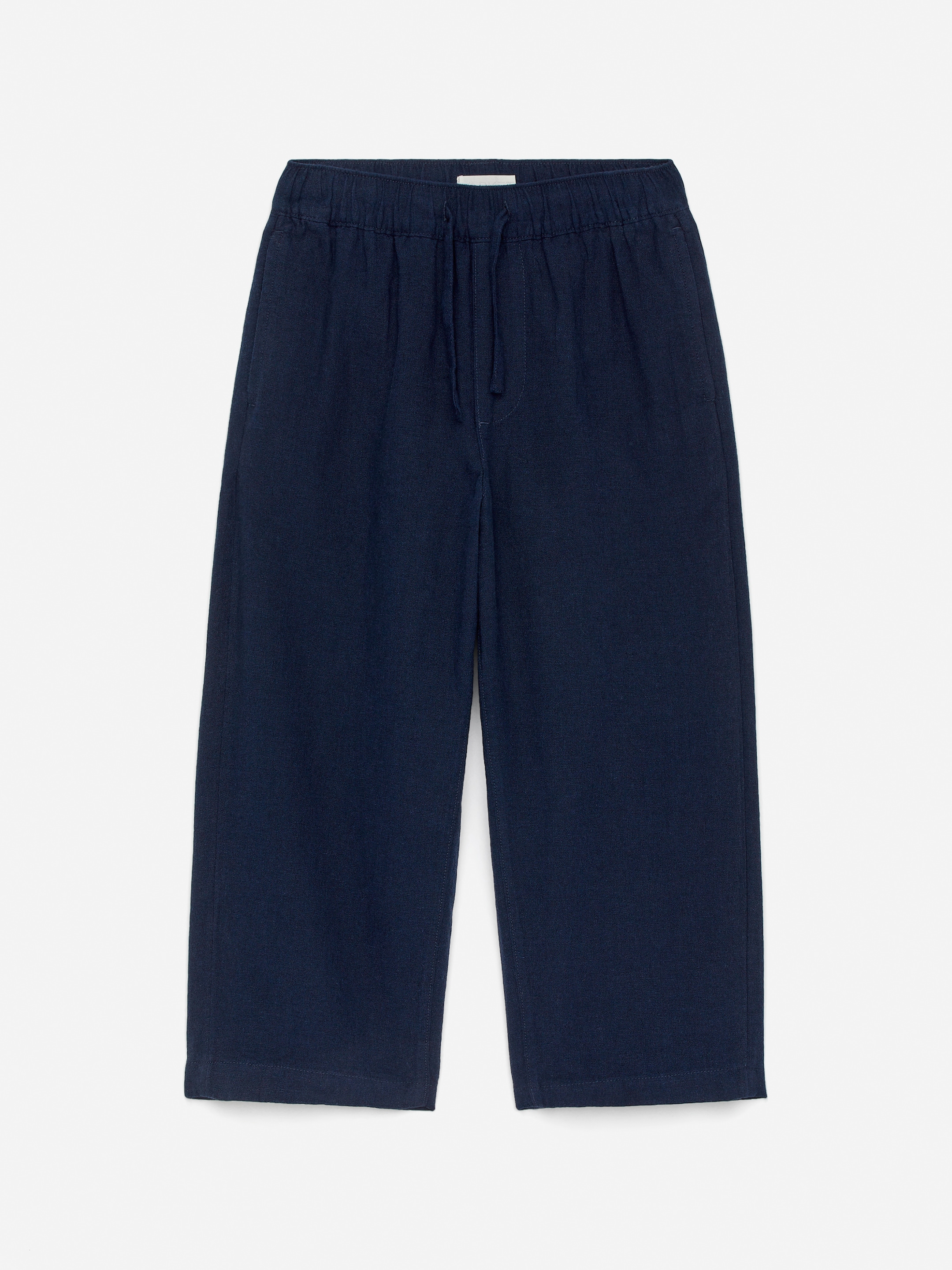 Pantalones de lino y algodón-Blue-15412
