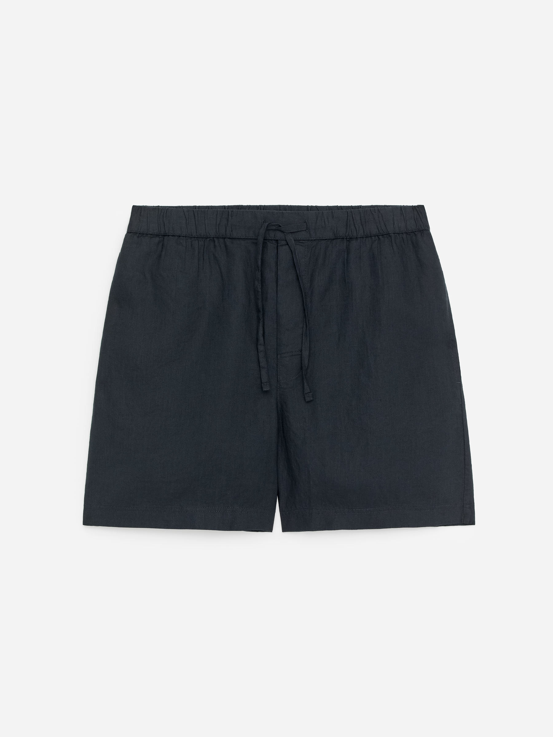 Pantalones cortos de lino - Azul oscuro - Corte estándar - Men - StillMedia/DescriptiveStillLife - 1
