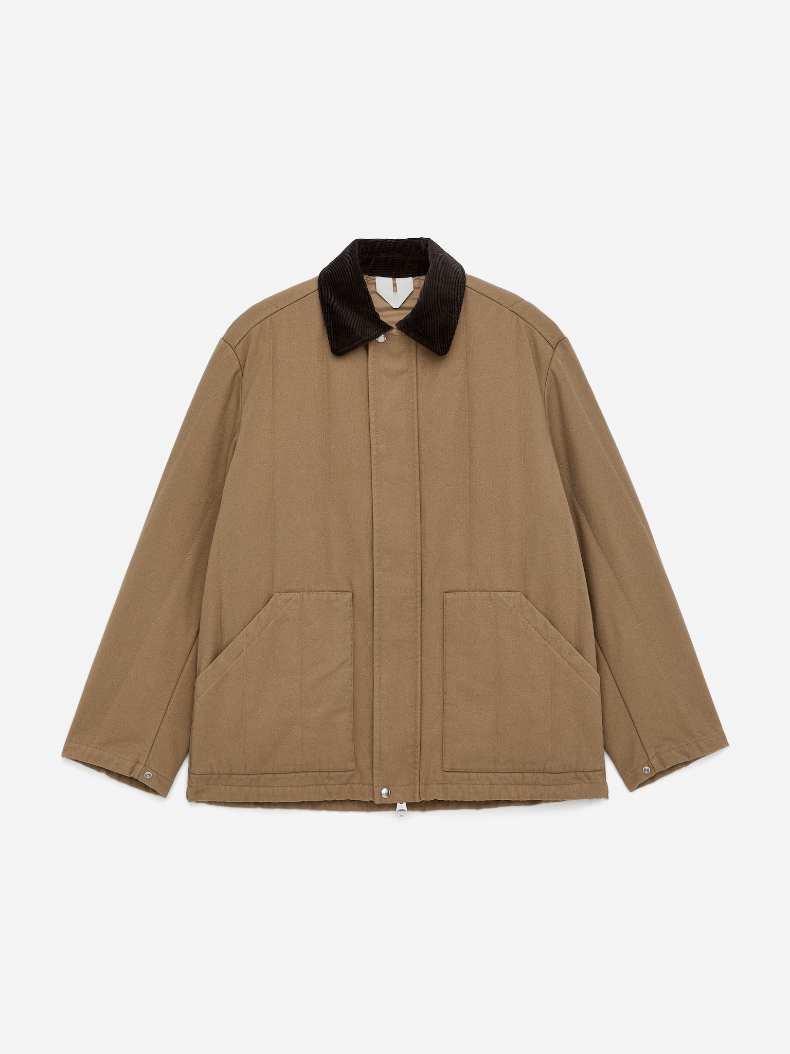 Vattert kanvasjakke - Mørk beige - 2
