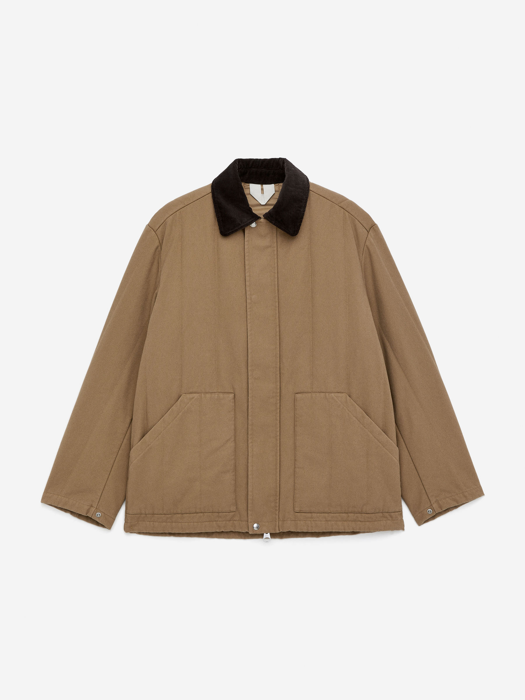 Quilted Canvas Jacket-#94896A-16242