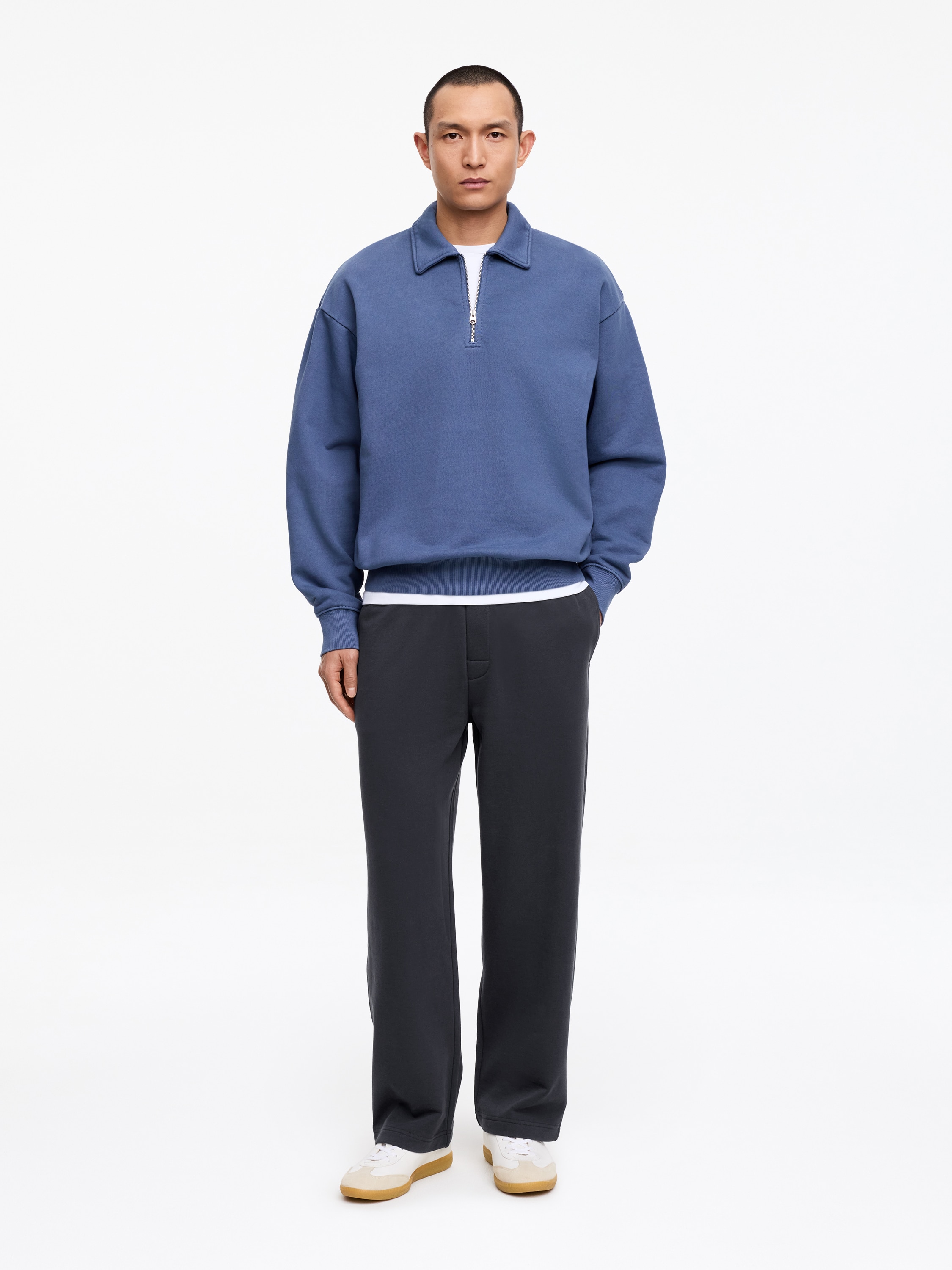 Calças de treino de felpo francês - Preto desbotado/Vermelho escuro/Preto