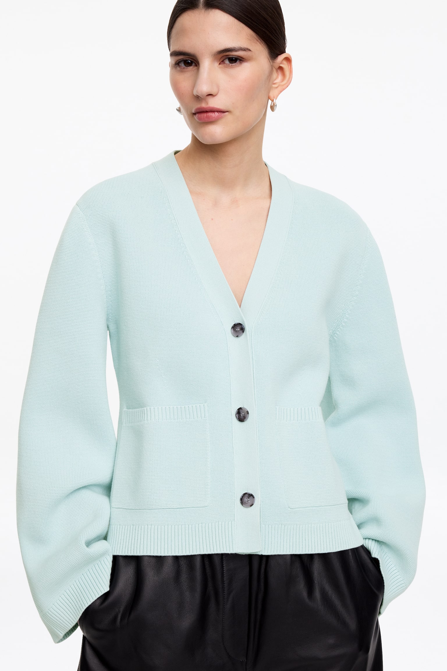 Cardigan din bumbac - Turcoaz Deschis/Roșu/Maro închis/Mole deschis - 5