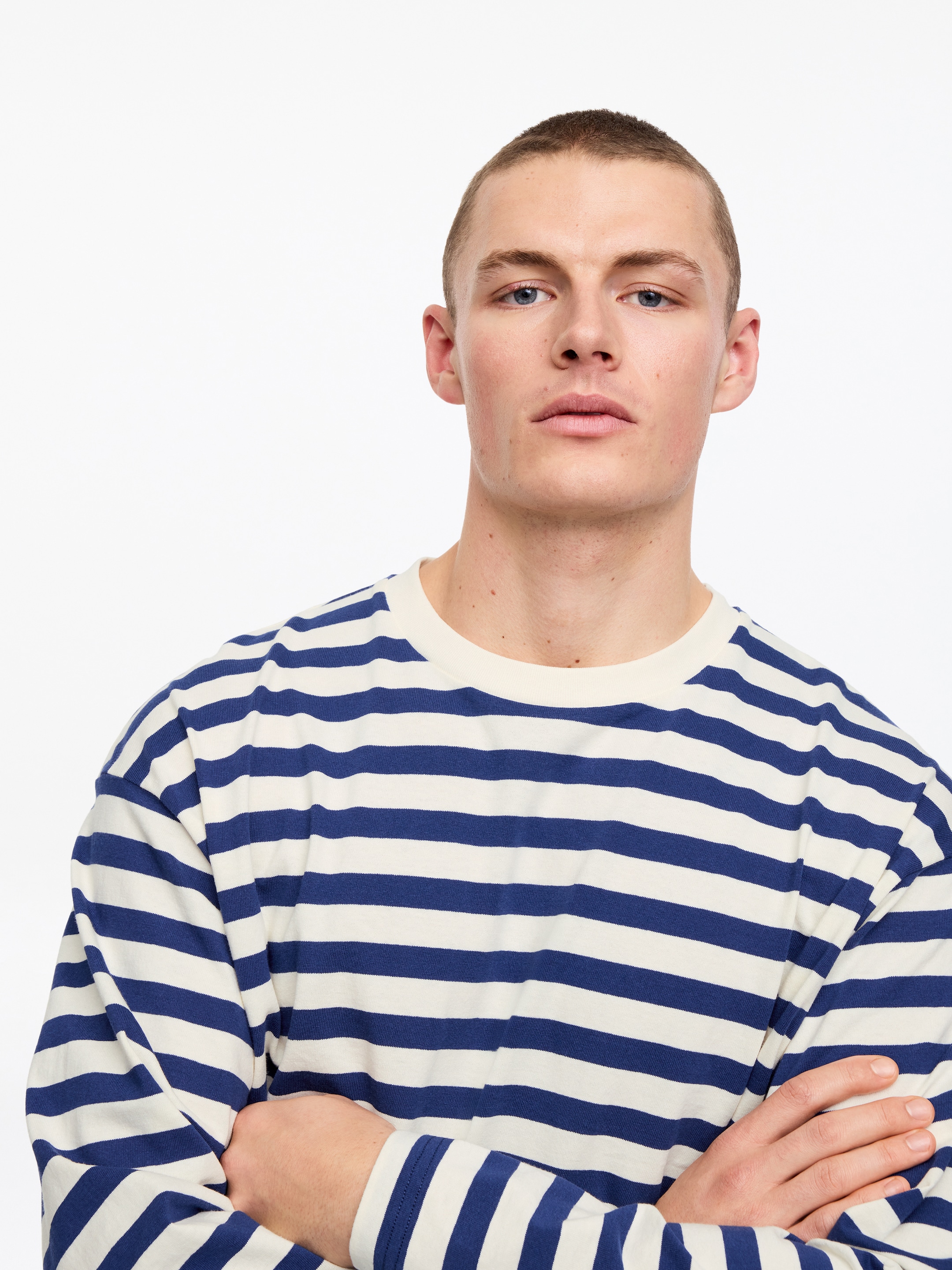 Relaxed Long-Sleeve T-Shirt - Blue/White - Relaxed fit - Men - StillMedia/Lookbook - 4