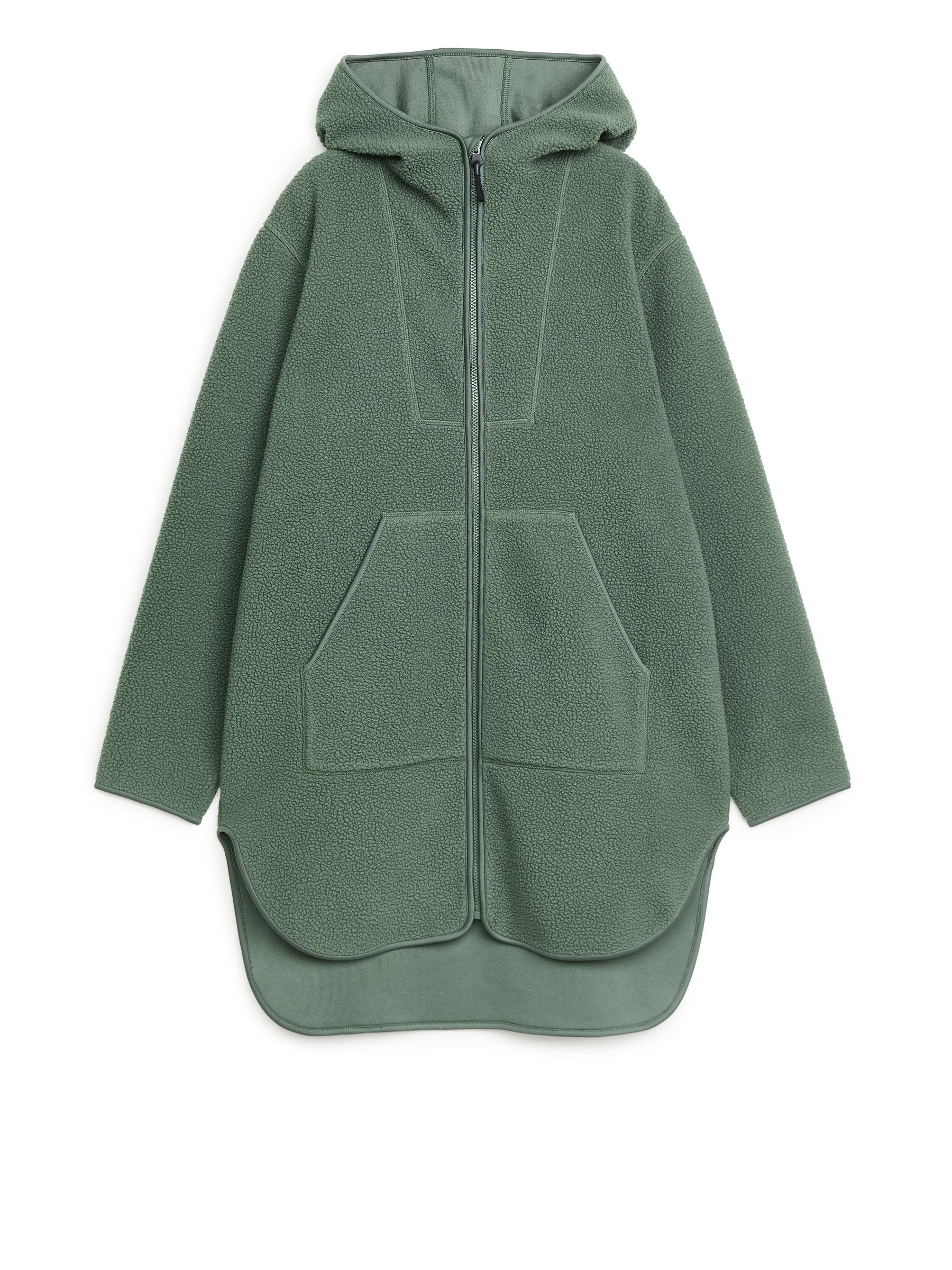 Long Fleece Jacket – Khaki Green – Women – ARKET EU