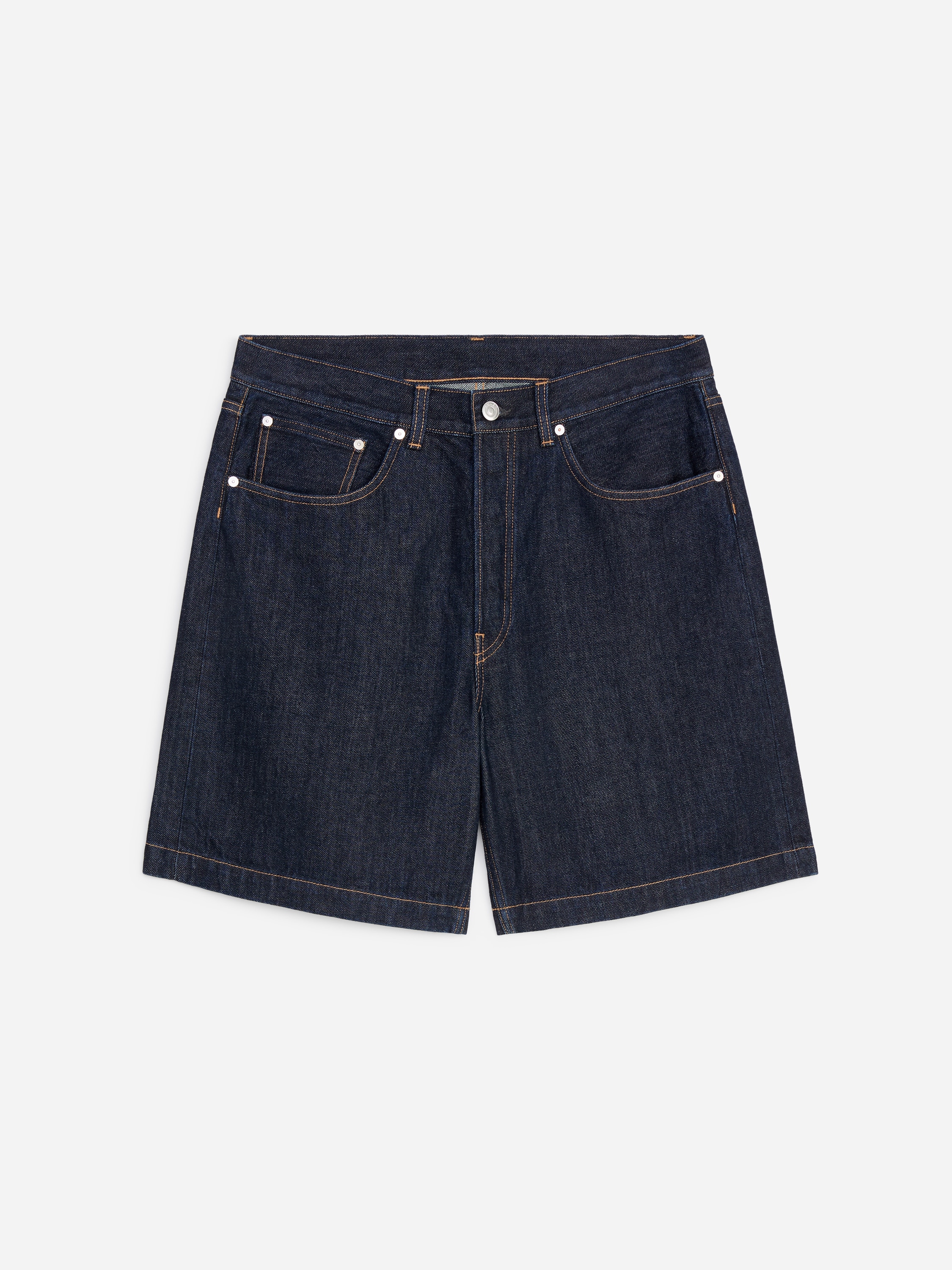 Relaxed denim short - Donkerblauw/Gewassen blauw/Zwart/Middenblauw