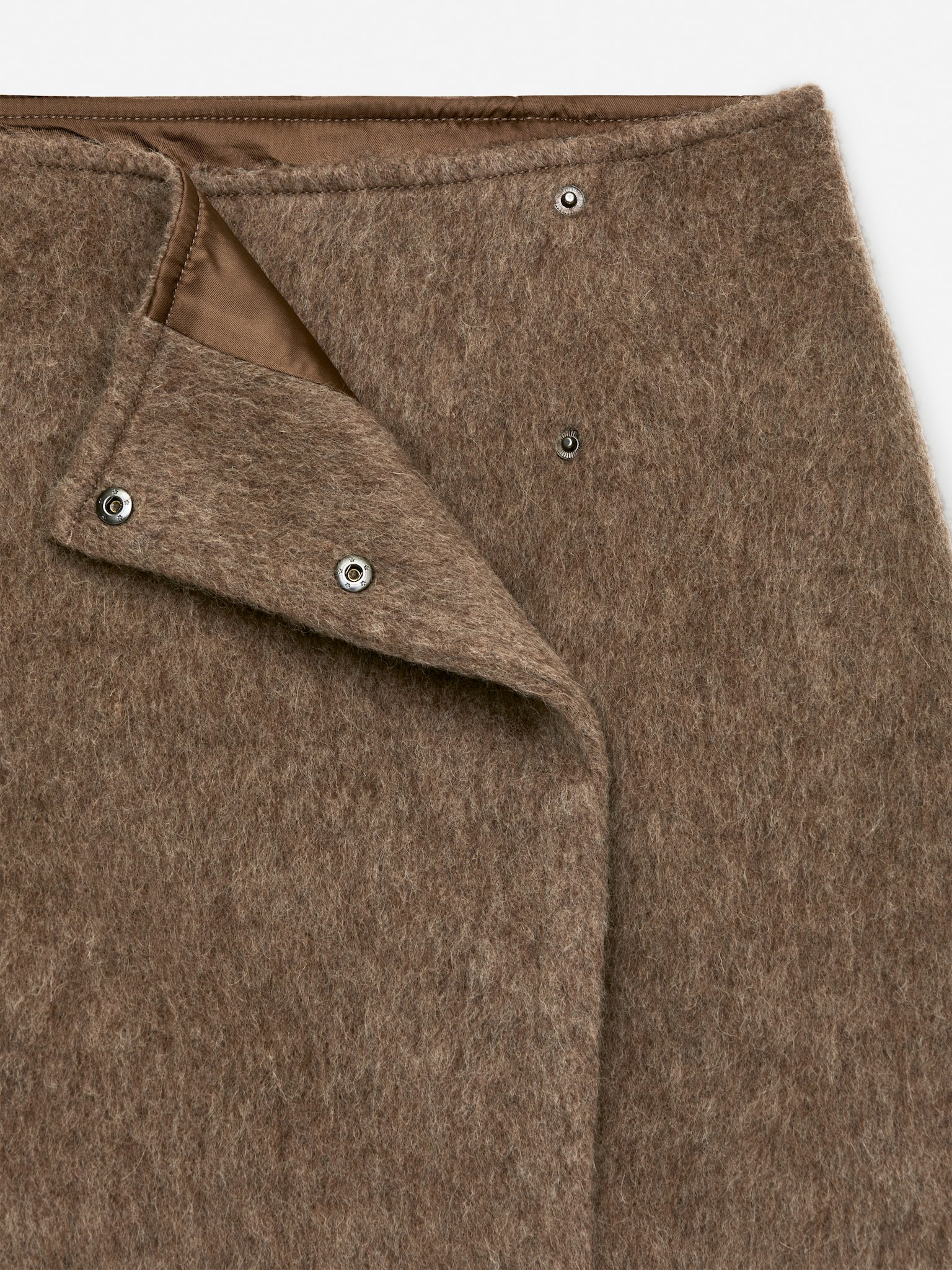 Wool-Blend Mini Skirt - Light Brown - 2