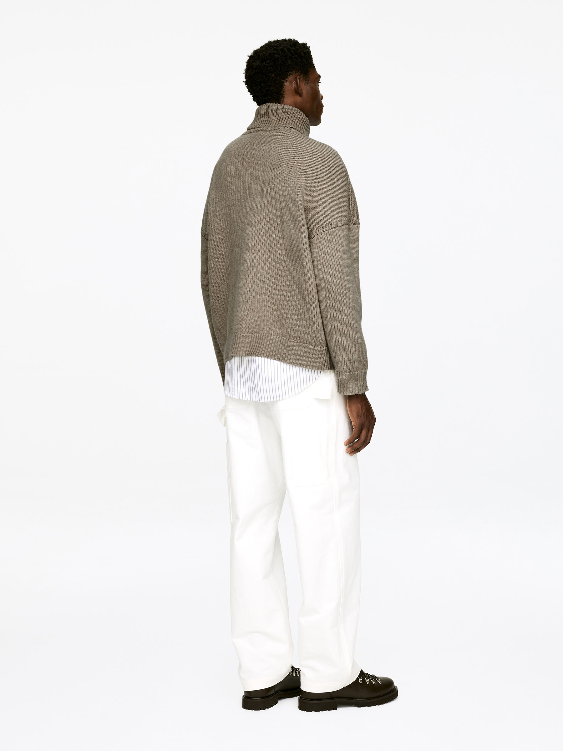 Rollkragenpullover aus Wolle - Beige - Loose Fit - Herren - StillMedia/Lookbook - 6