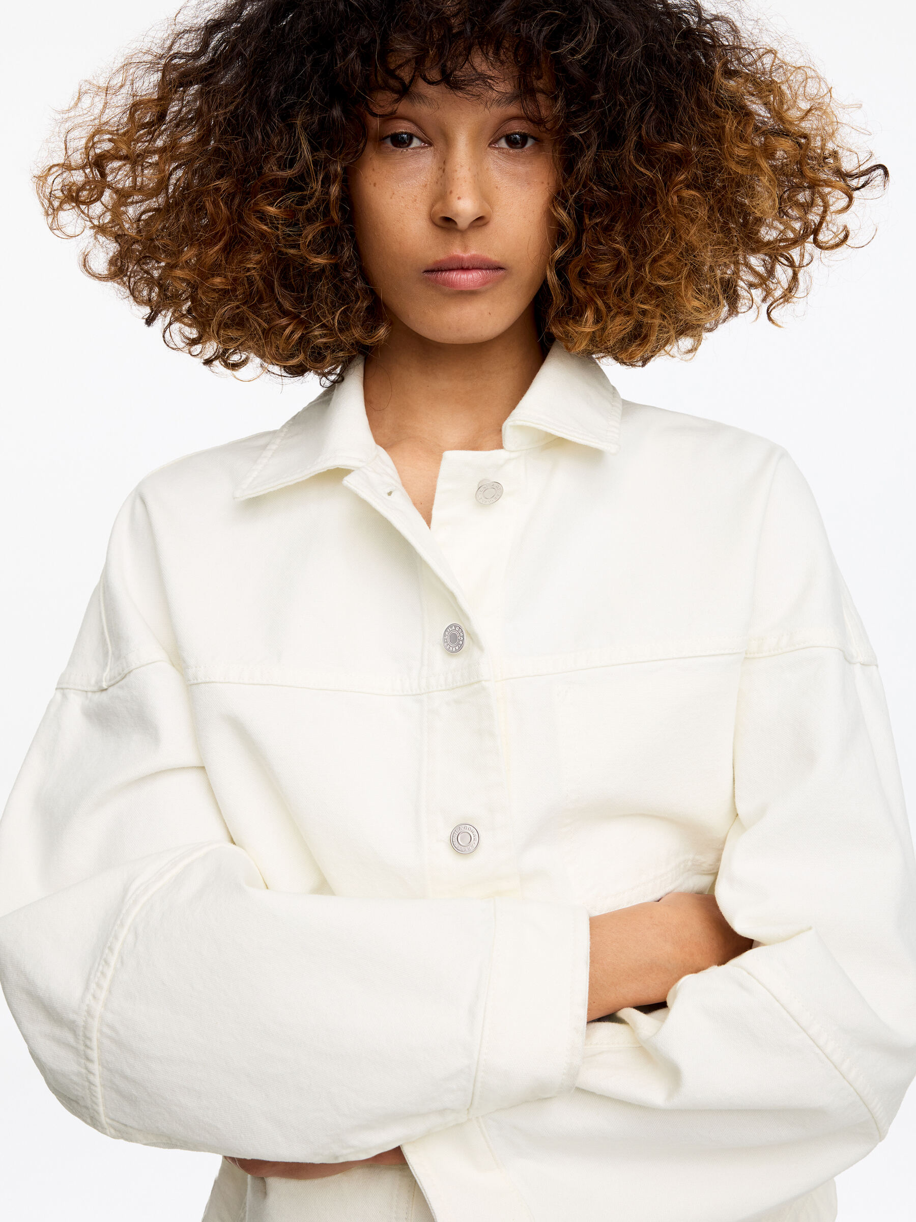 ARKET and Laila Gohar Work Jacket - Off White - Loose fit - Women - StillMedia/Lookbook - 3