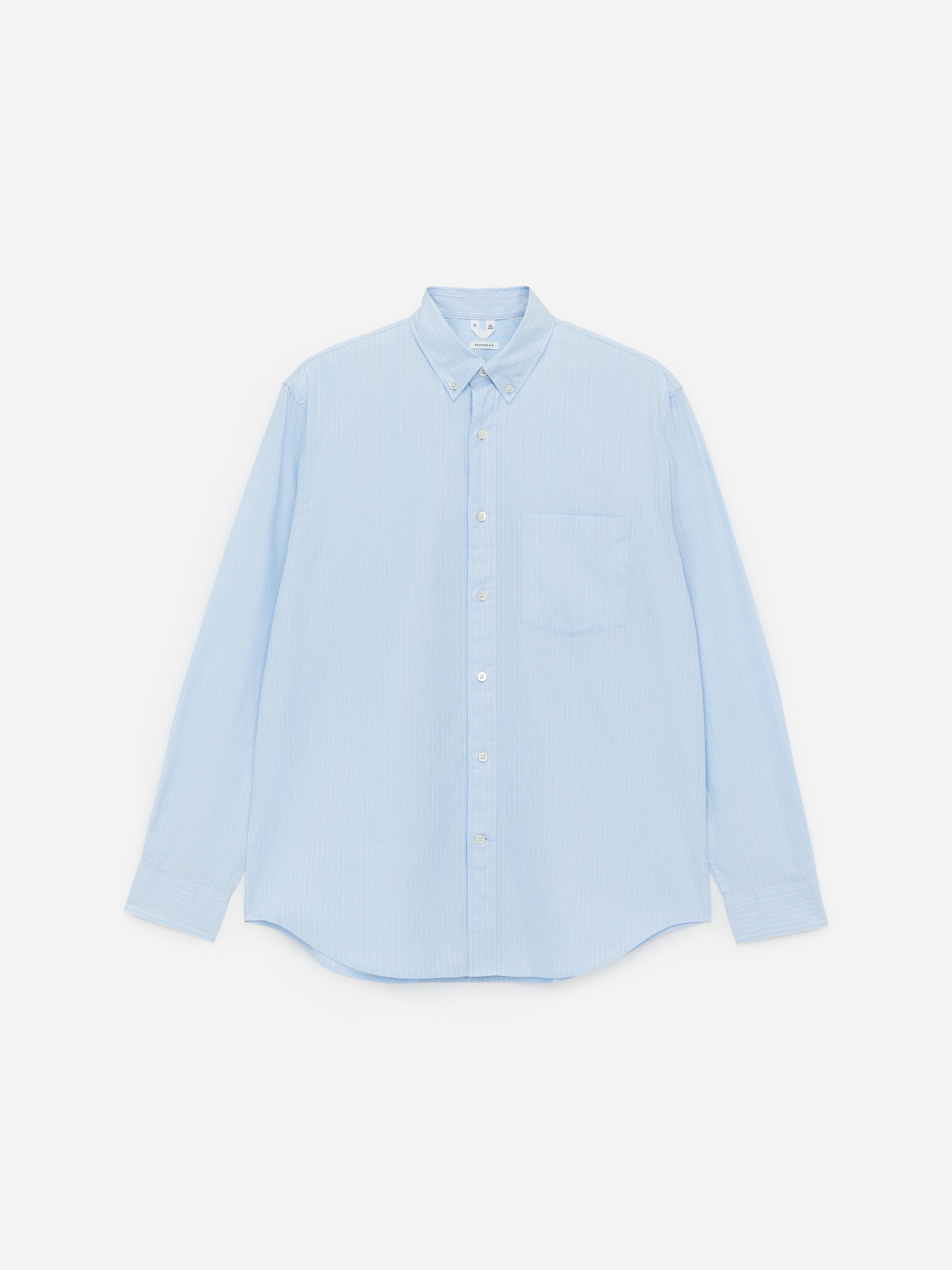 Se større billede: Afslappet skjorte med buttondown - Lyseblå/stribet - HERRE | H&M DK 1
