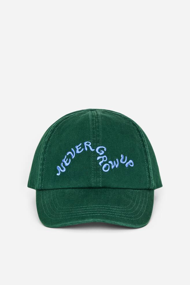 Embroidered Cap - Green/Pink/Beige/Frog - 1