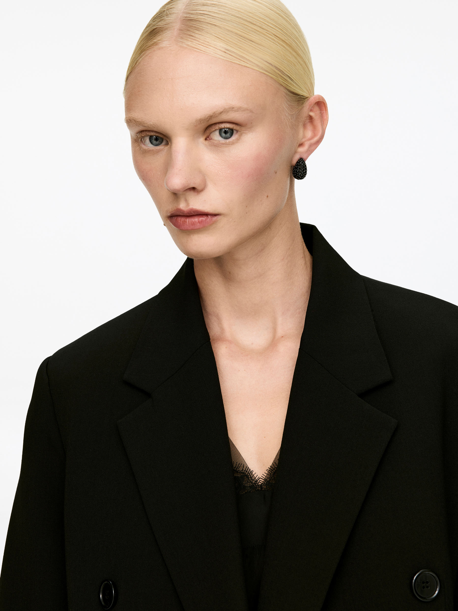 Drop-Shaped Rhinestone Earrings-#272627-17424