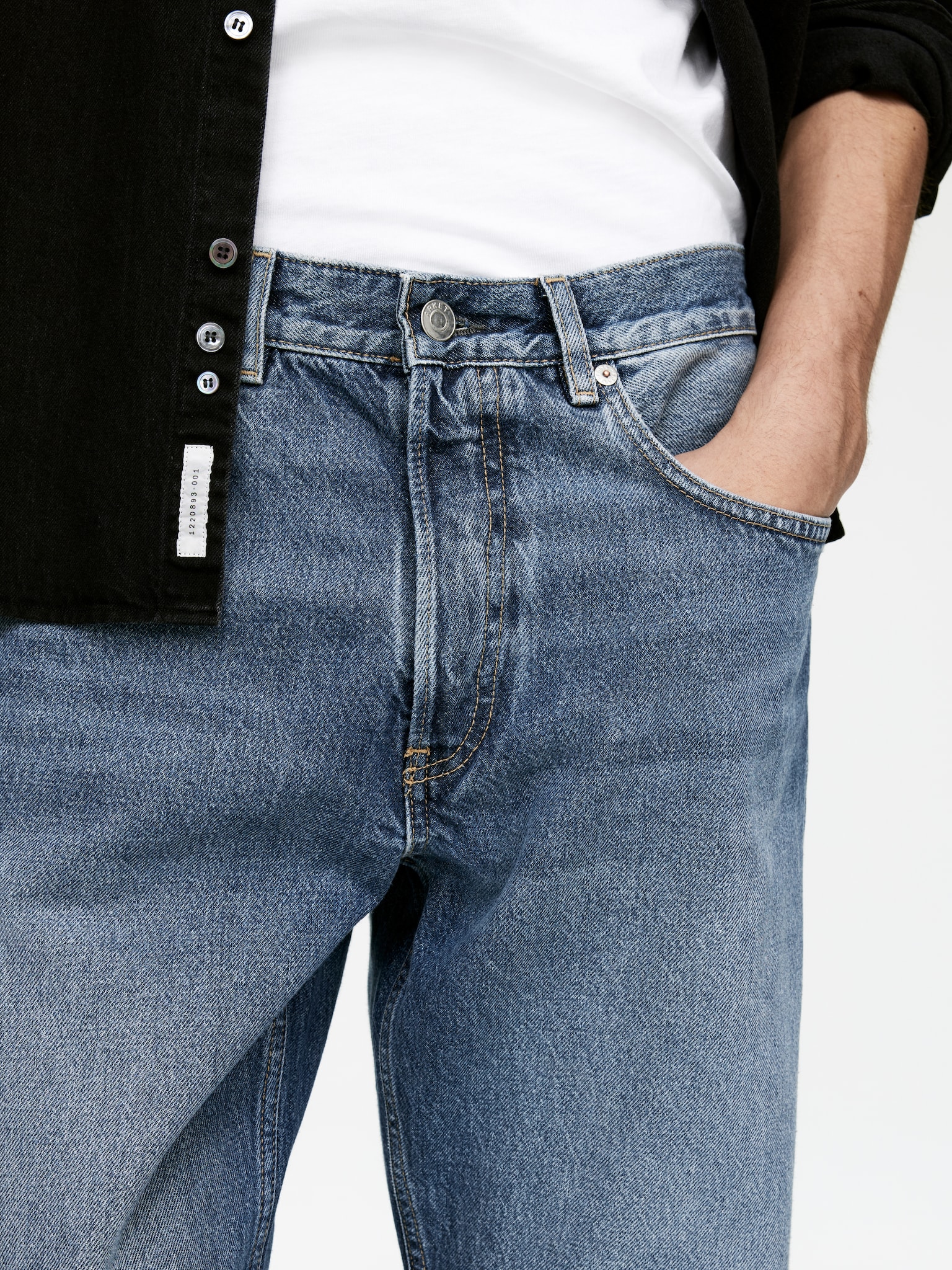 OCEAN Loose Straight Jeans - Mid Blue/Dark Blue/Blue/Black/Dark Blue/Ecru/Blue - 3