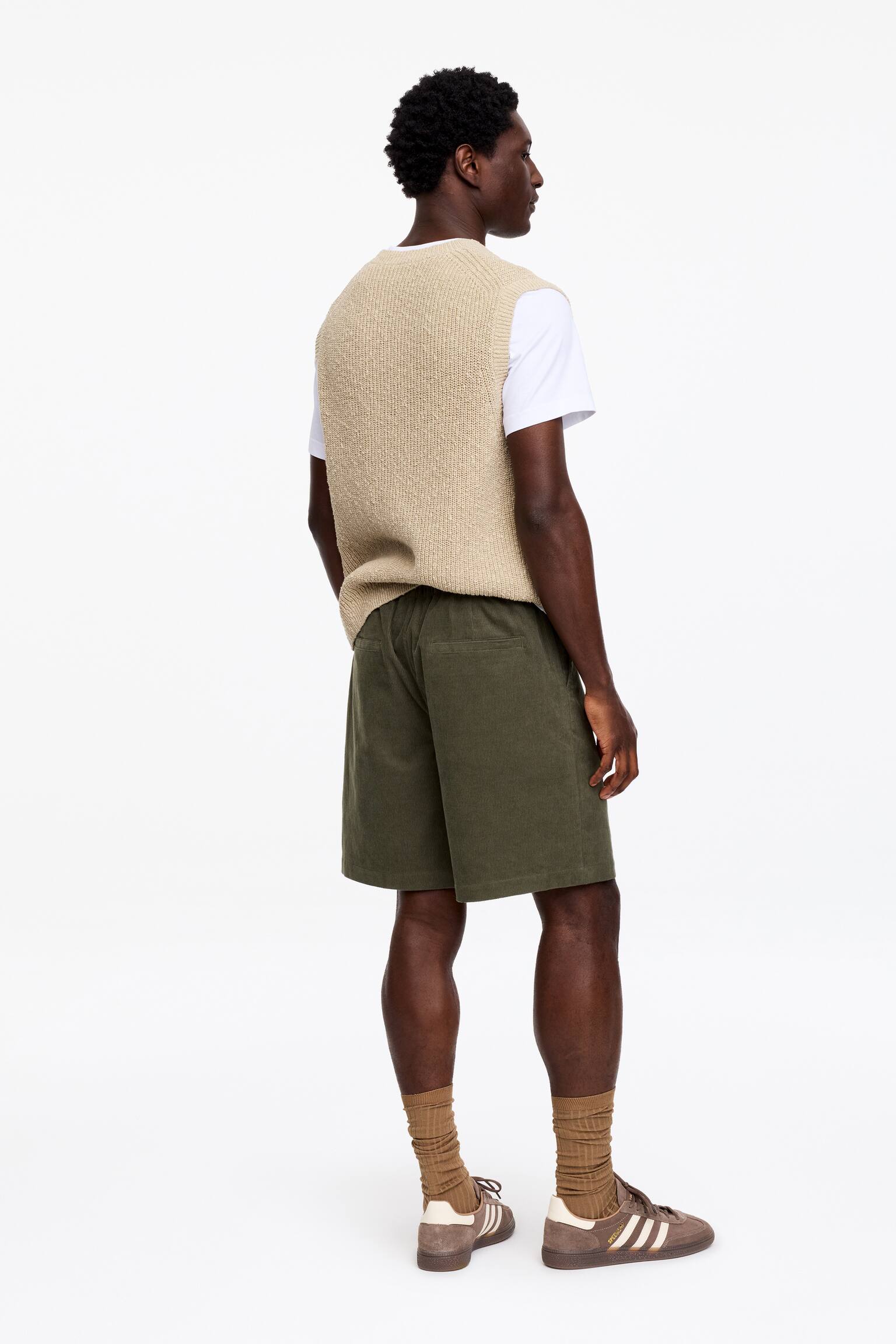 Corduroy Shorts-Green - 5