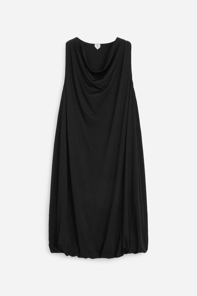 Draped Balloon Dress - Black/Red - 1