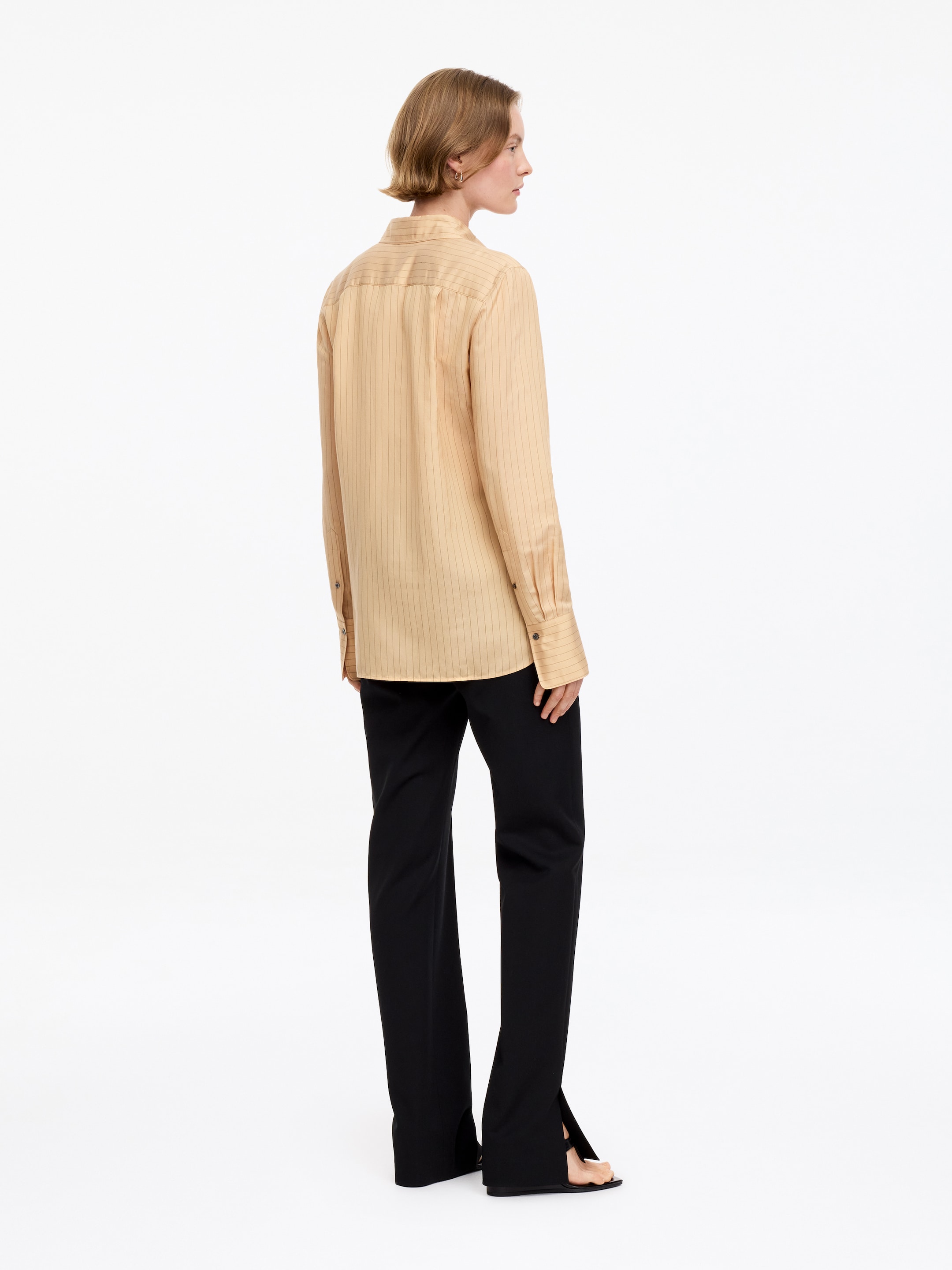Viscose-Silk Shirt - Dark Beige - Regular fit - women - StillMedia/Lookbook - 5