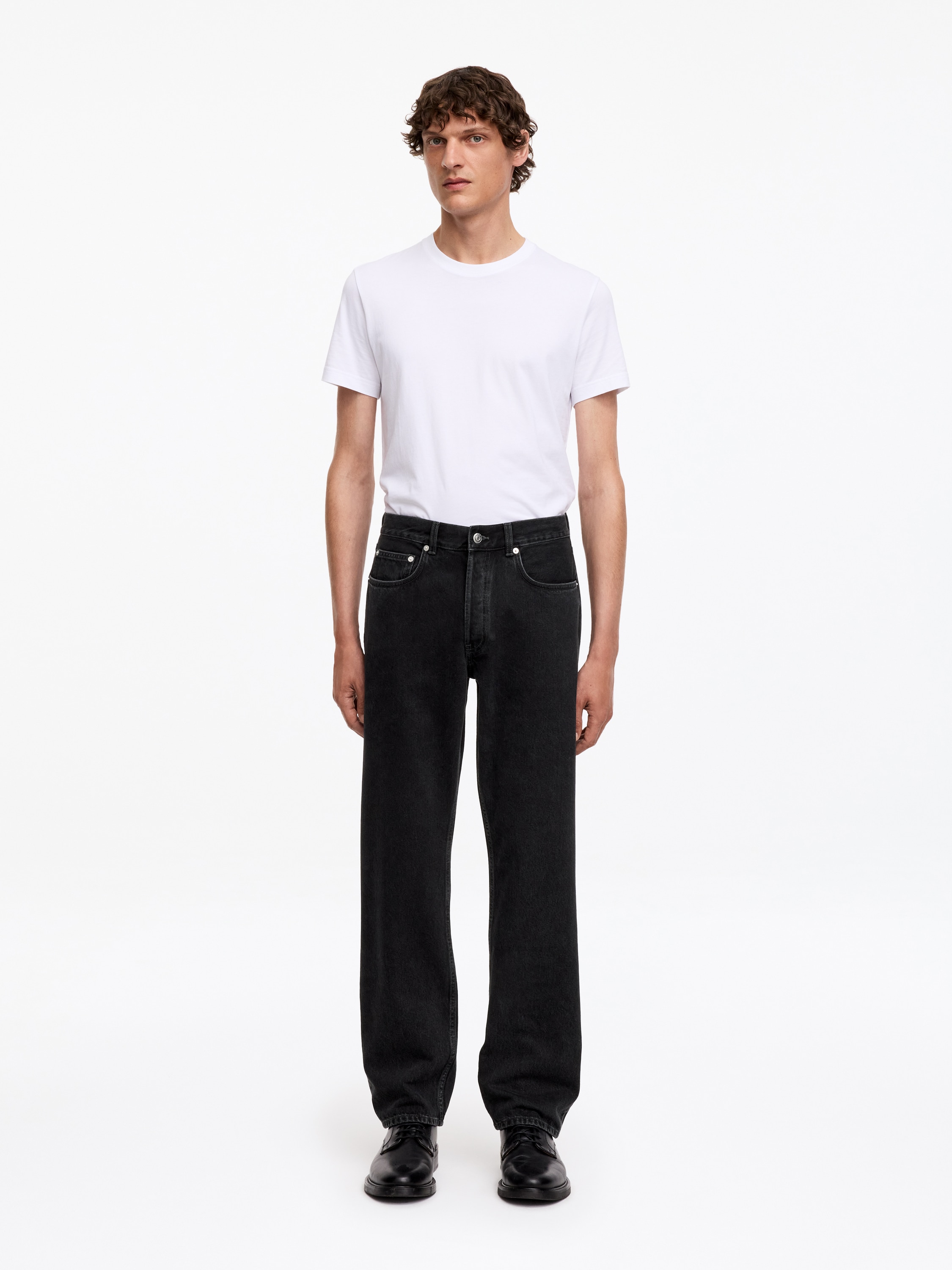 OCEAN løse rette jeans - Svart/Blå/Mørkeblå/grå/Ecru/Blå