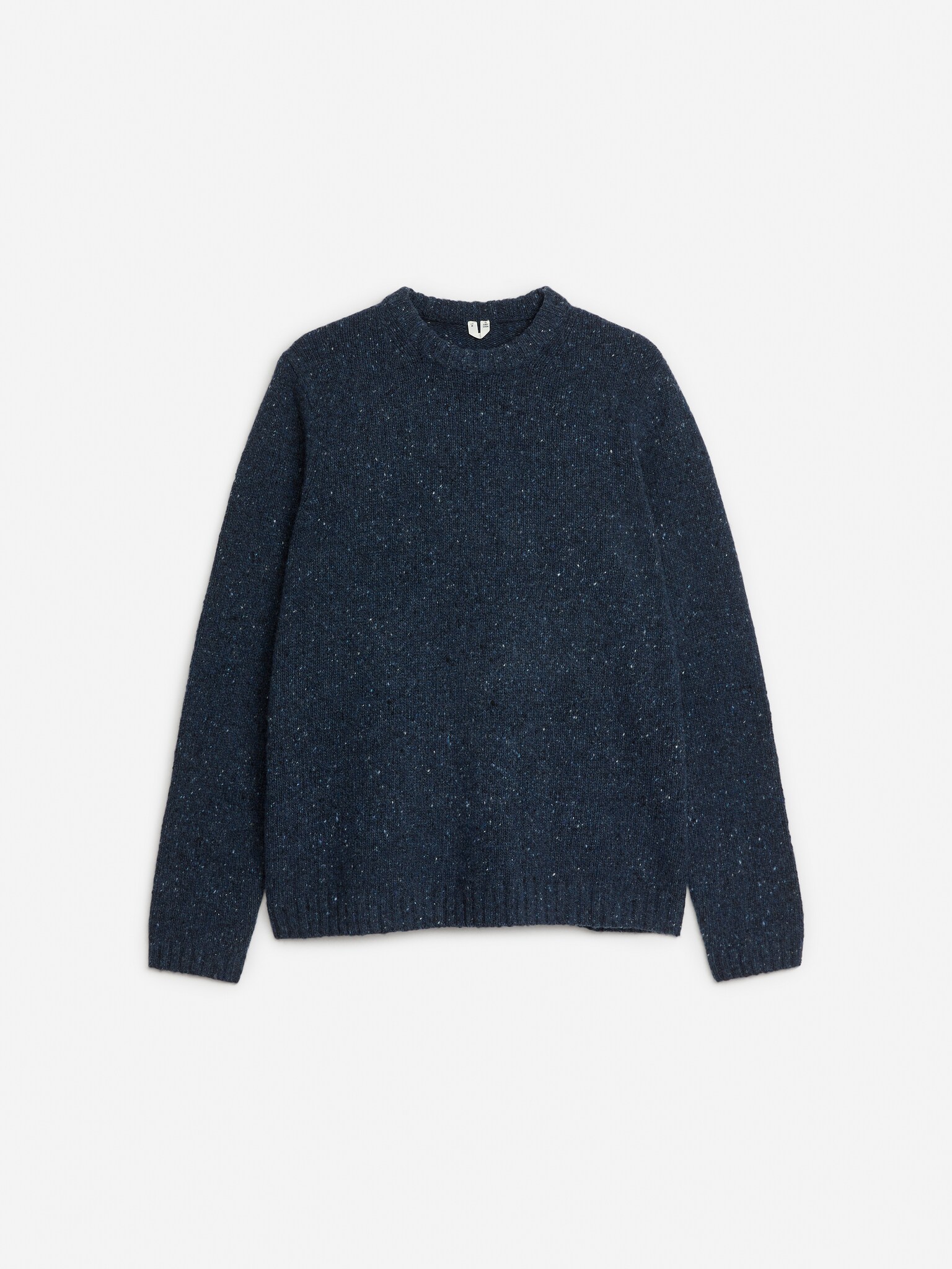Wool-Alpaca Blend Jumper - Dark Blue/Beige Melange