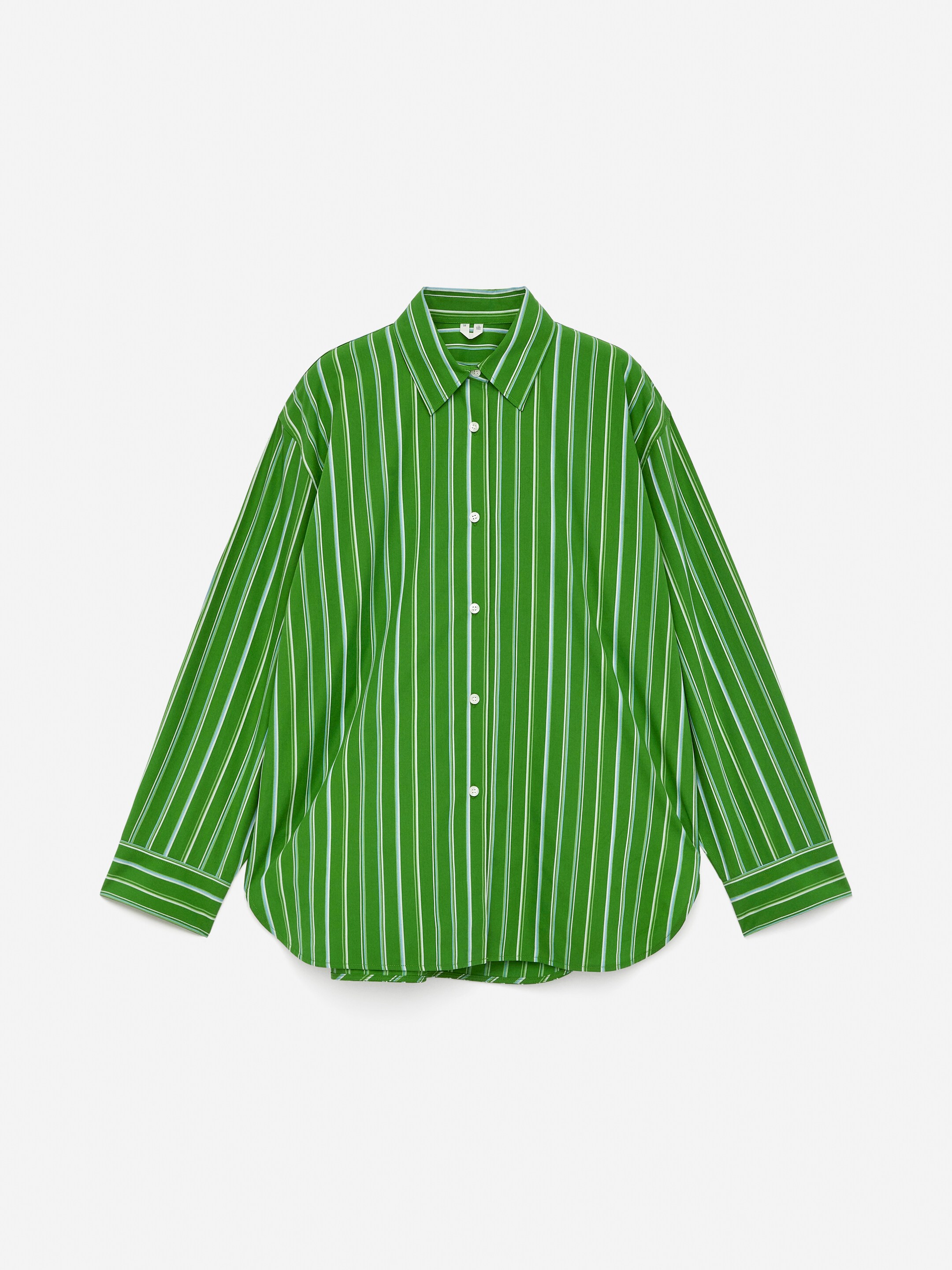 Grotere afbeelding bekijken: Relaxed Poplin Shirt - Groen/gestreept - DAMES | H&M BE 5