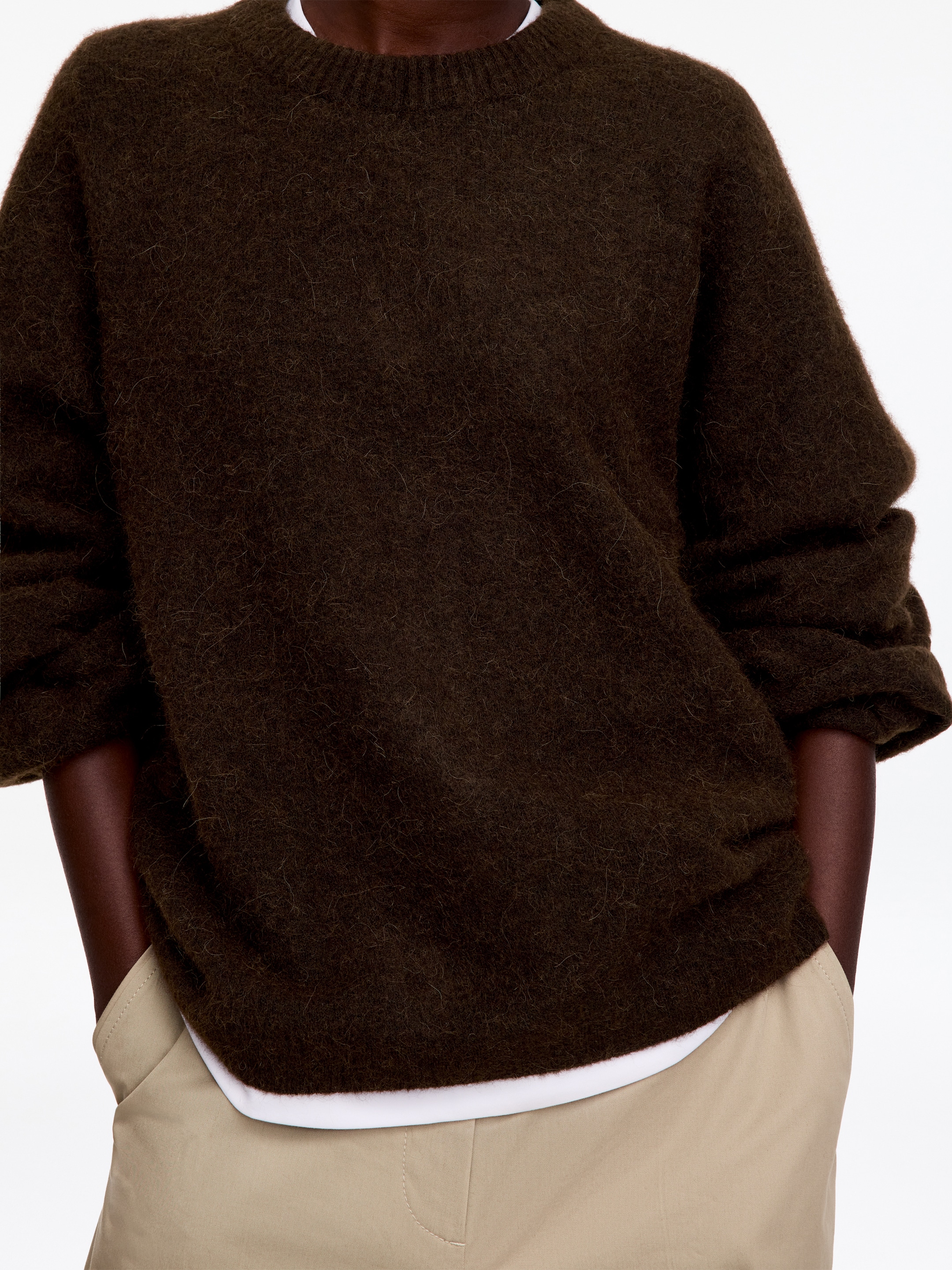 Alpaca-Wool Blend Jumper - Dark Brown - Oversized - women - StillMedia/Lookbook - 16