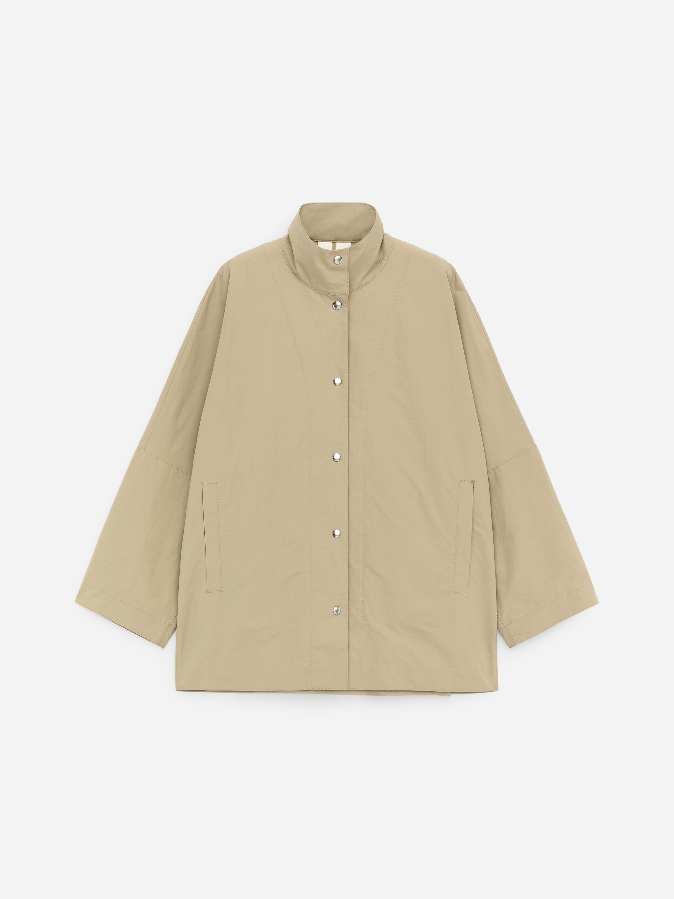 Oversized Shell Jacket-Beige-18545