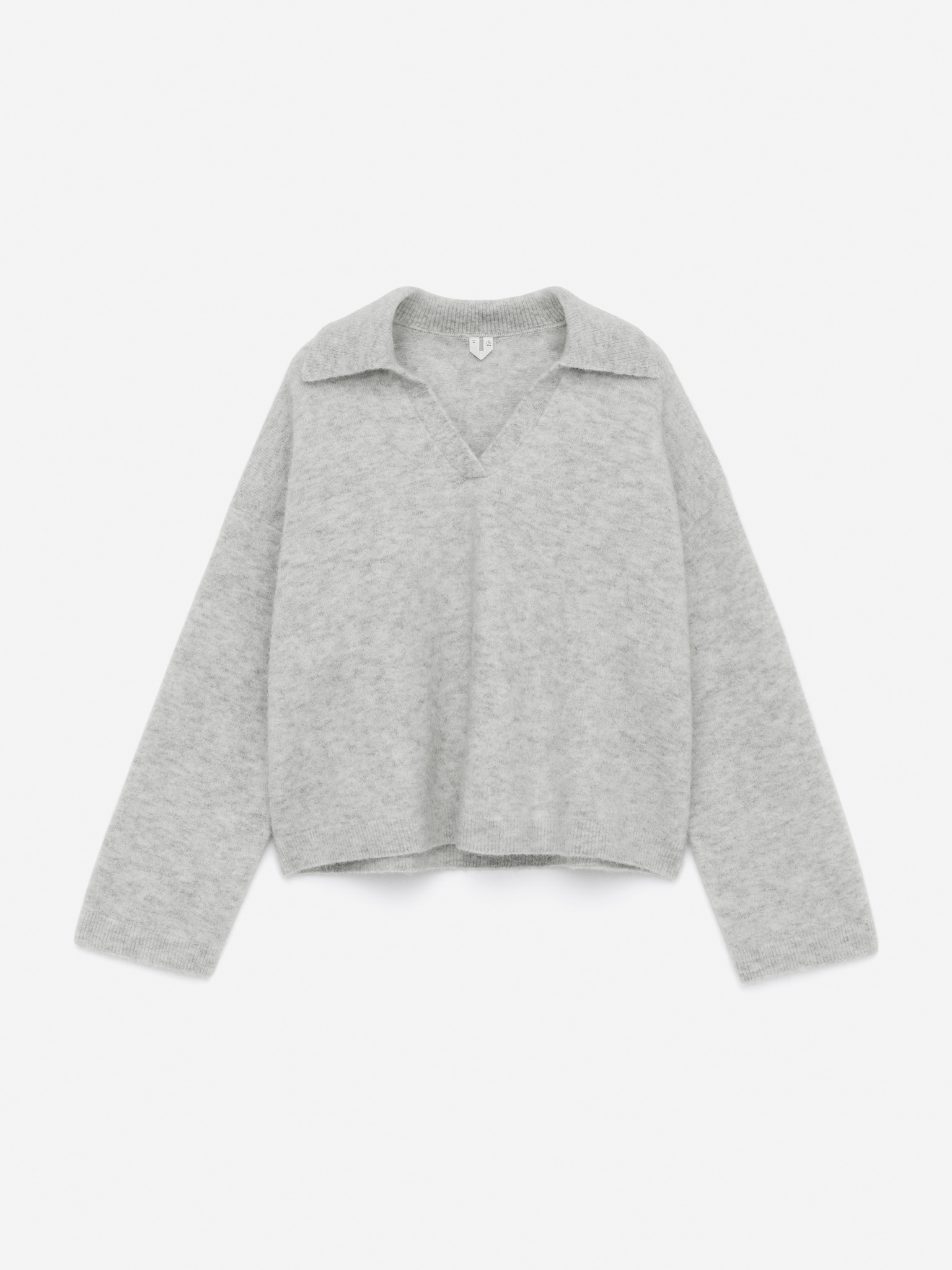 Pull en mélange de laine et d'alpaga - Gris chiné/Marron - 2