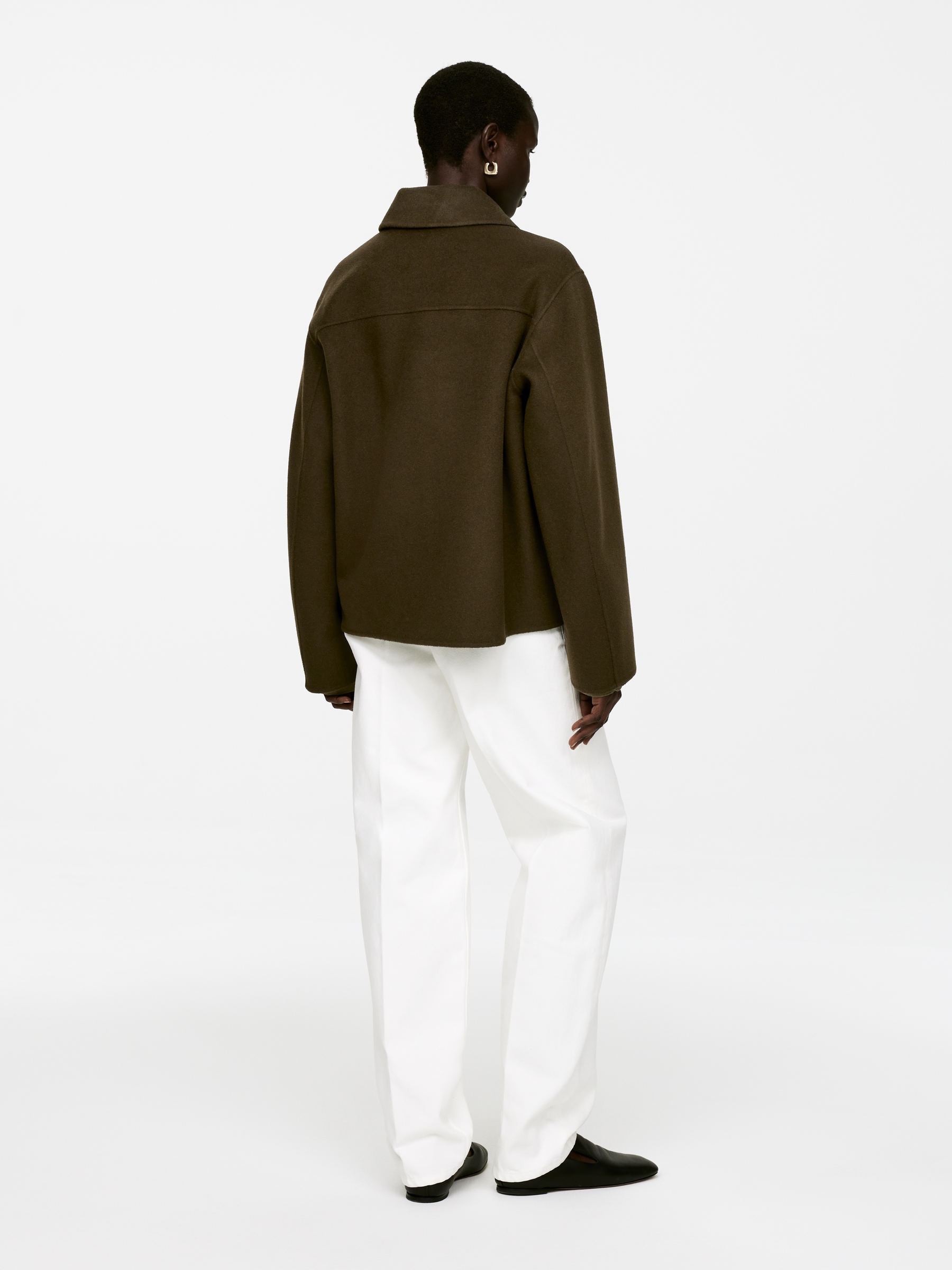 Double-Face Wool Overshirt - Khaki Green - Regular fit - Women - StillMedia/Lookbook - 8