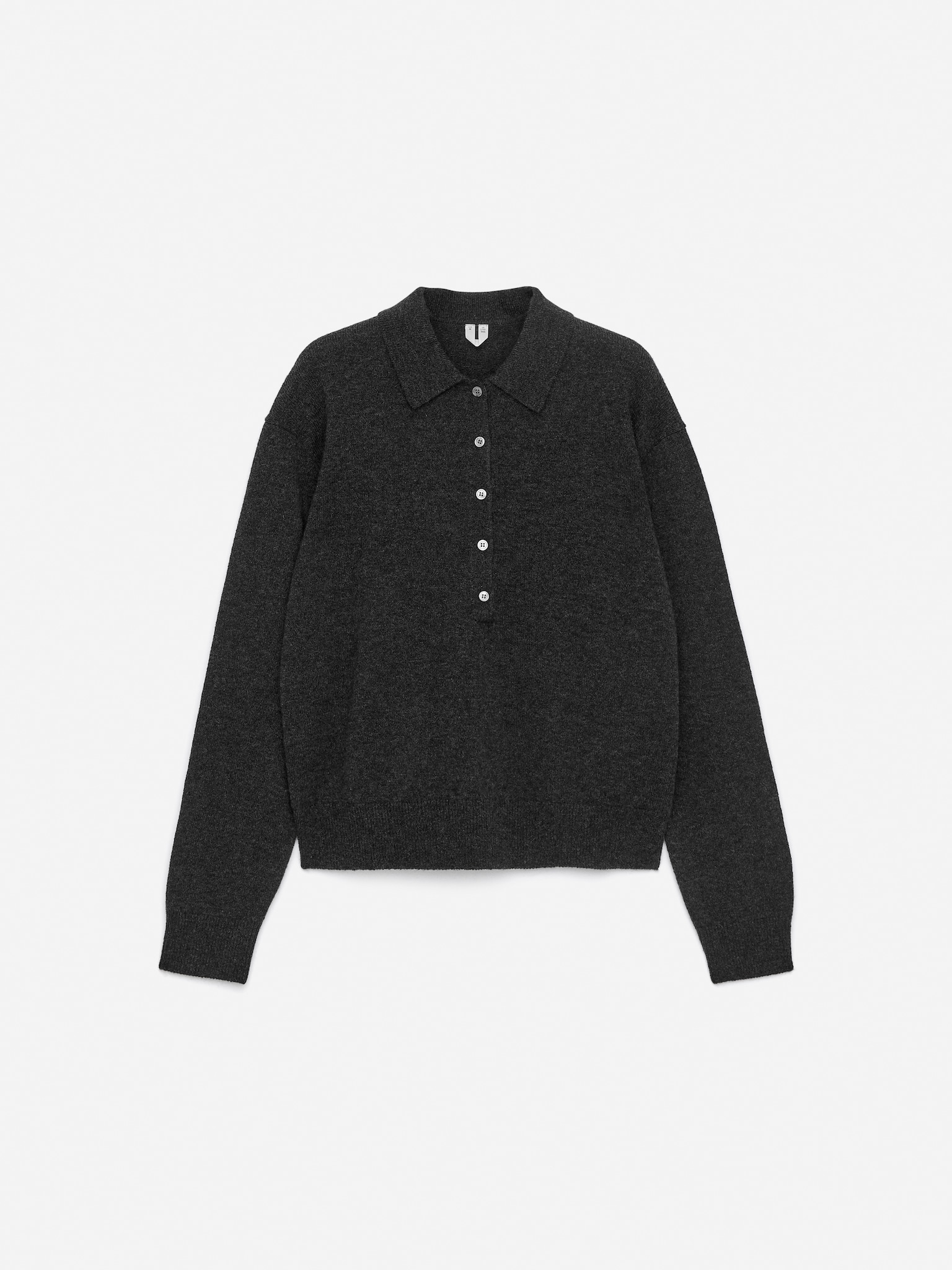 Pull polo en laine - Gris foncé - 2