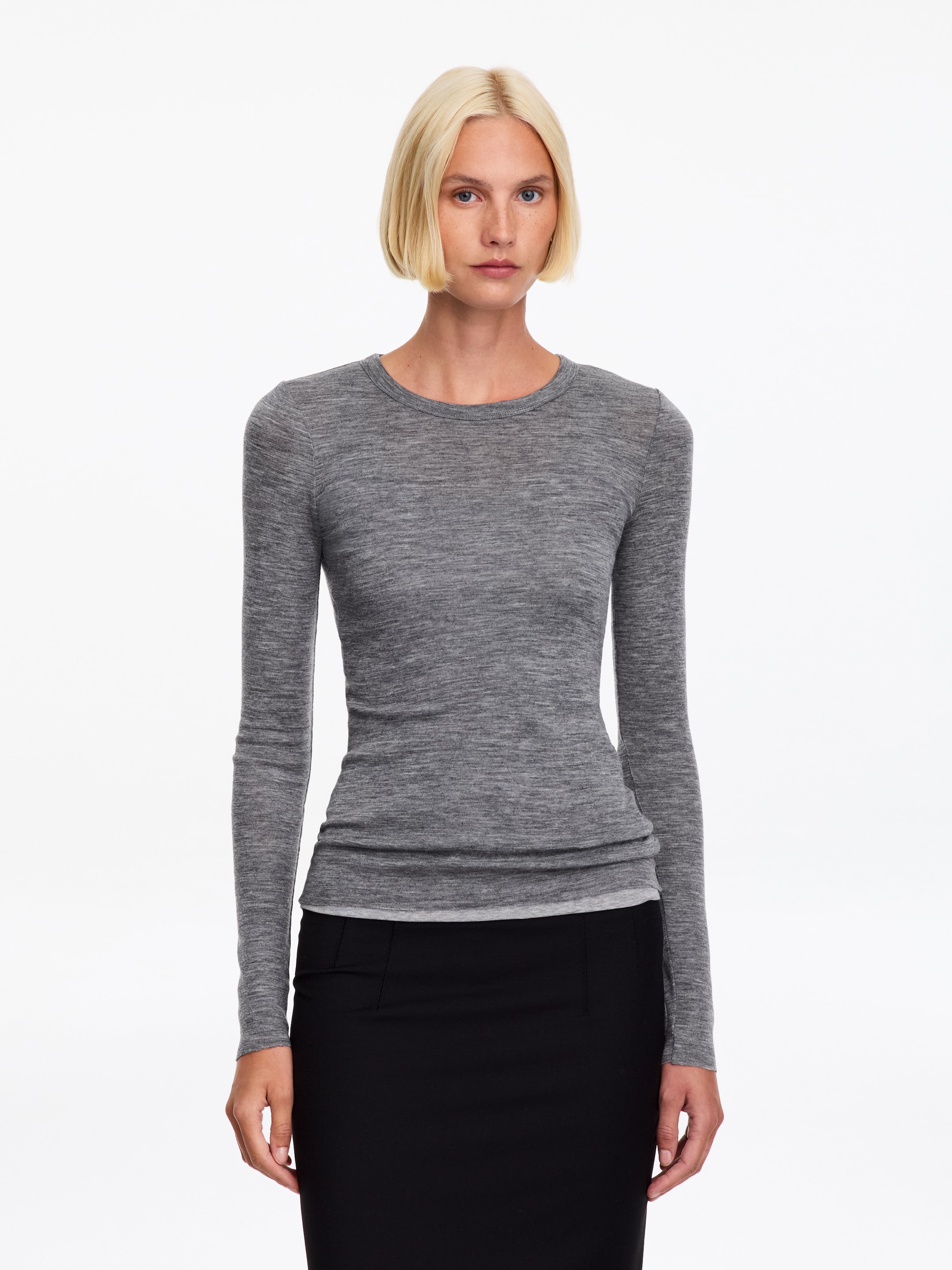 Long-Sleeved Merino Top-Grey-20267