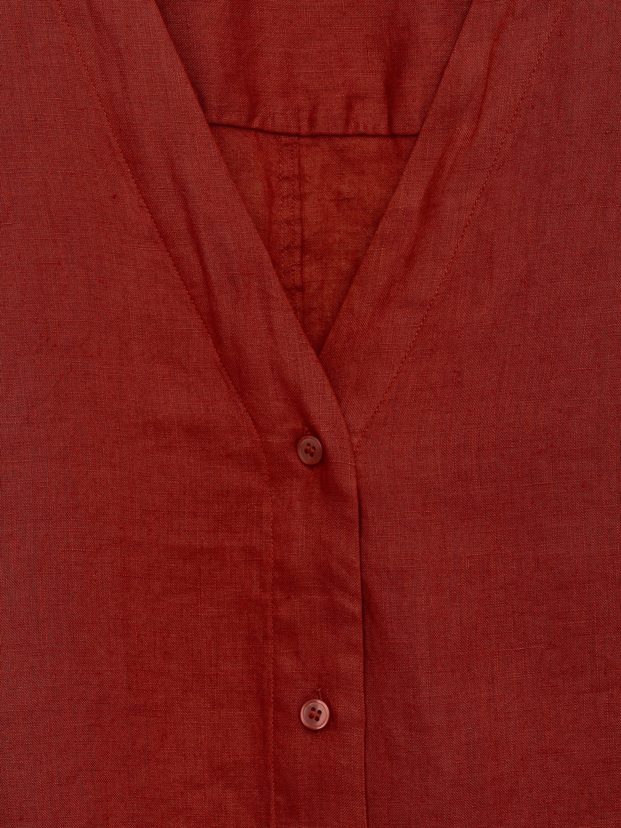 Agrandir l'image: Chemisier en lin - Rouille - FEMME | H&M FR 2