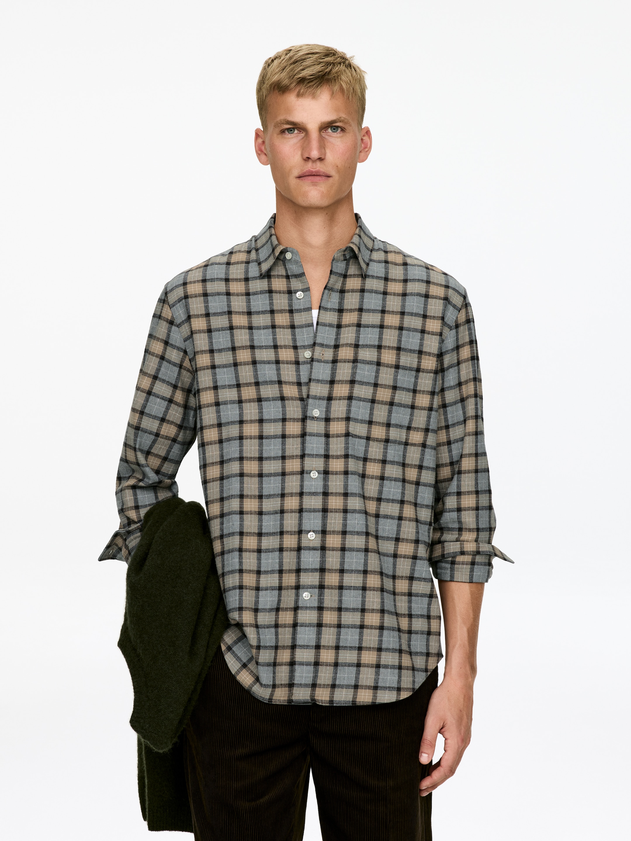 Ver imagem maior: Camisa de flanela - Bege/Multicolorido - HOMEM | H&M PT 1