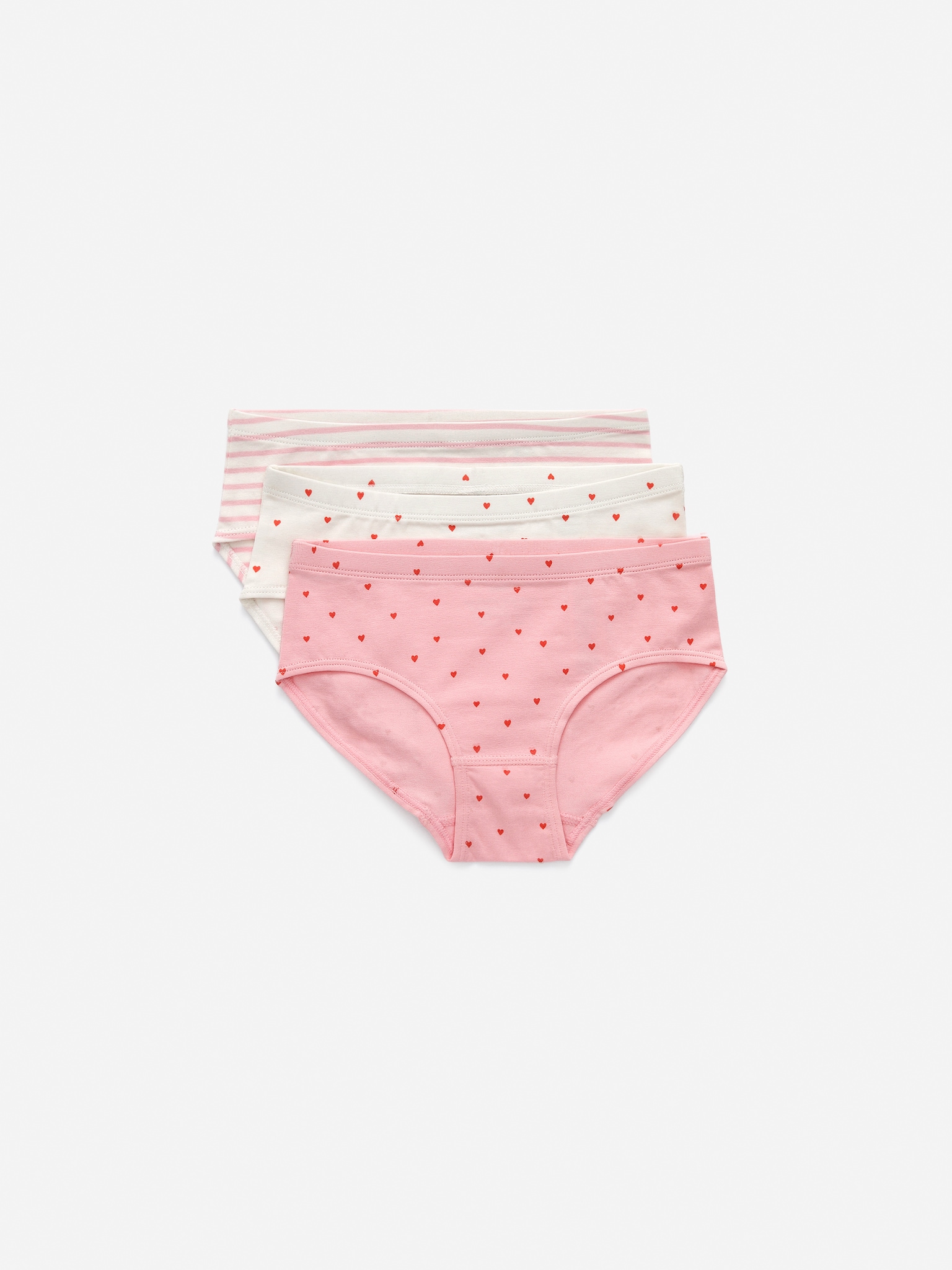 Slips aus Baumwolljersey, 3er-Set - Rosa/Cremeweiß/Rosa/Blau/Beige