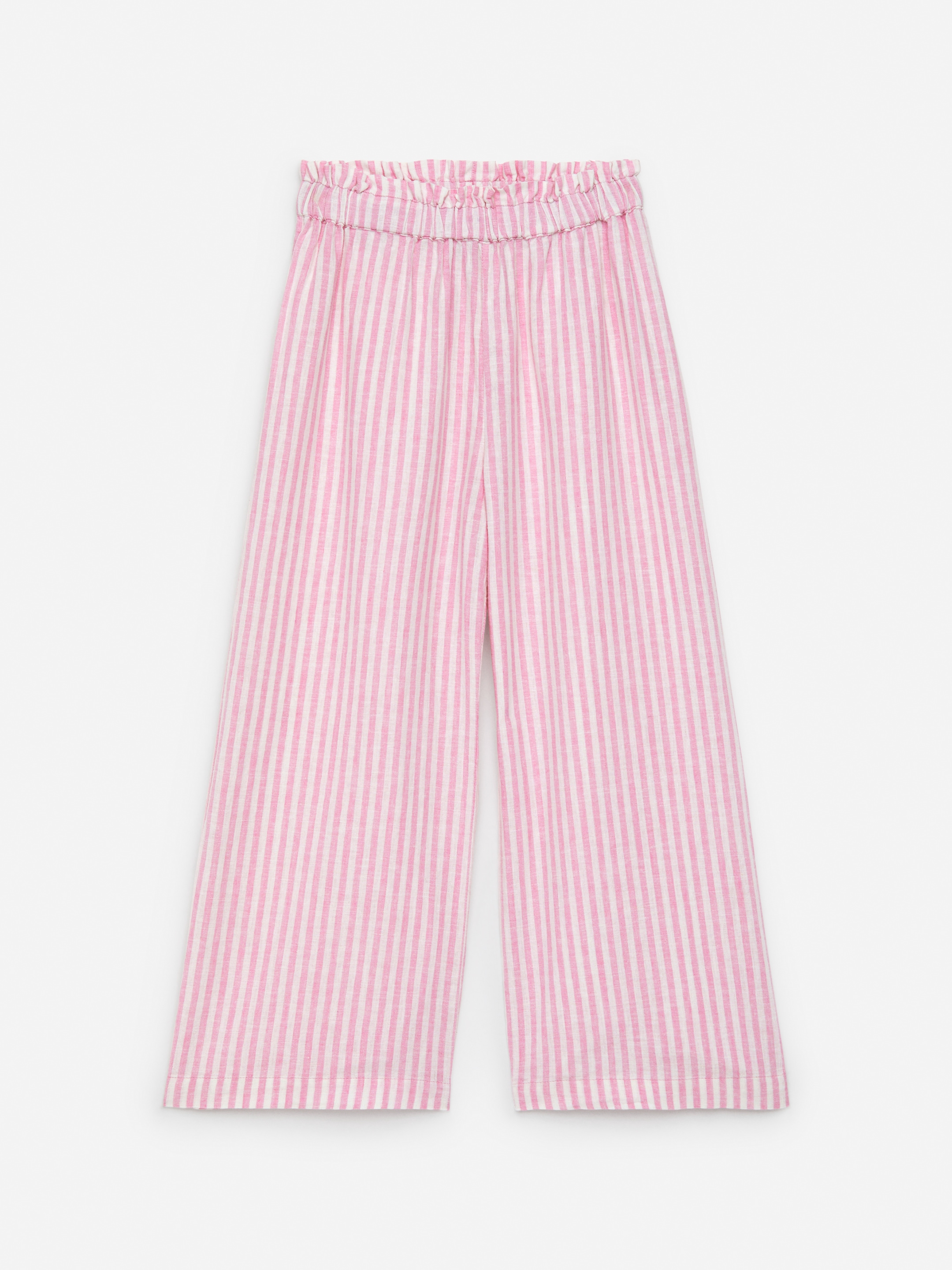 Visualizza immagine più grande: Pantaloni in lino dalla vestibilità rilassata - Rosa/Bianco sporco - BAMBINO | H&M IT 1