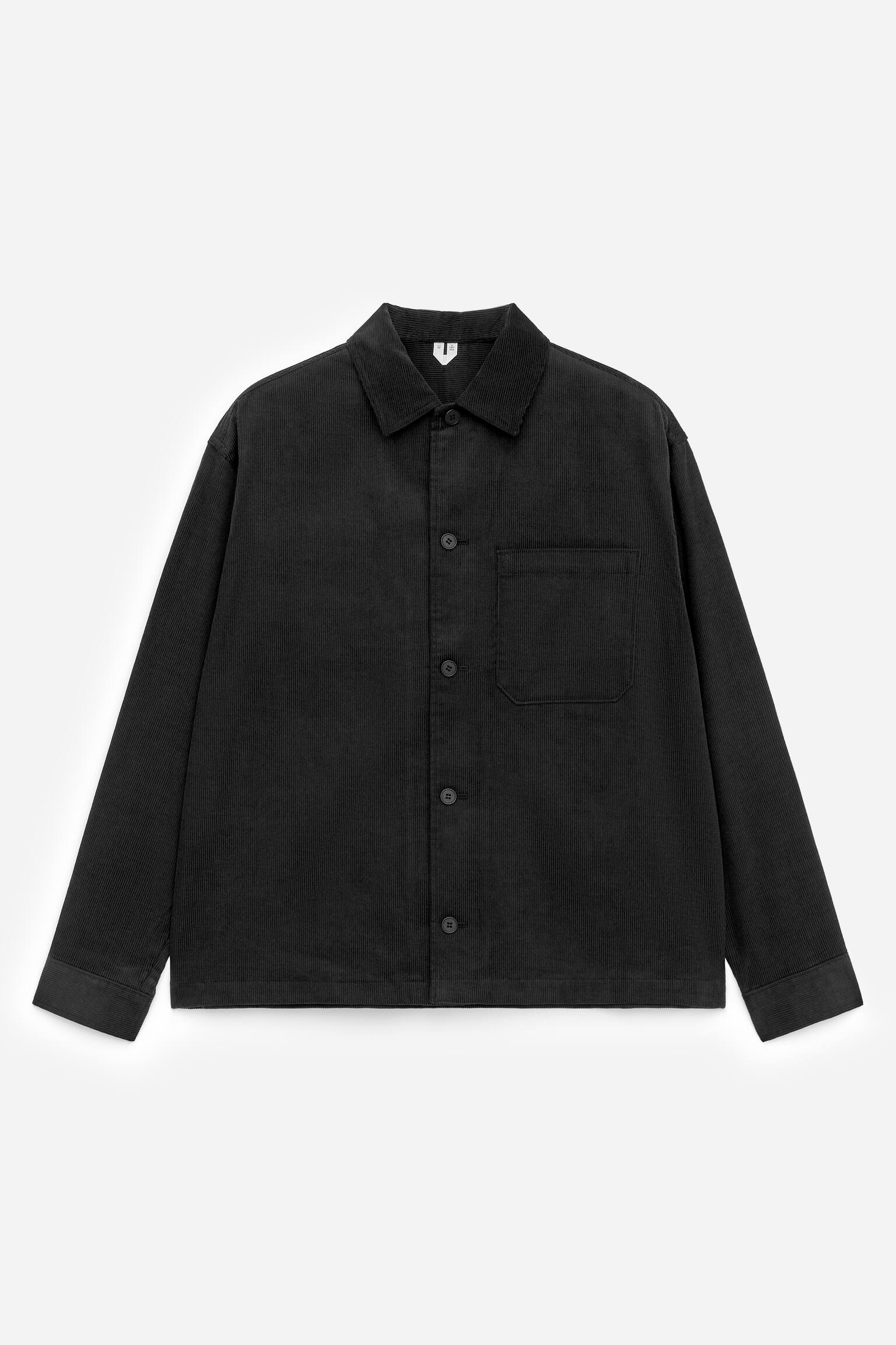 Overshirt in velluto a coste - Nero/Verde - 2