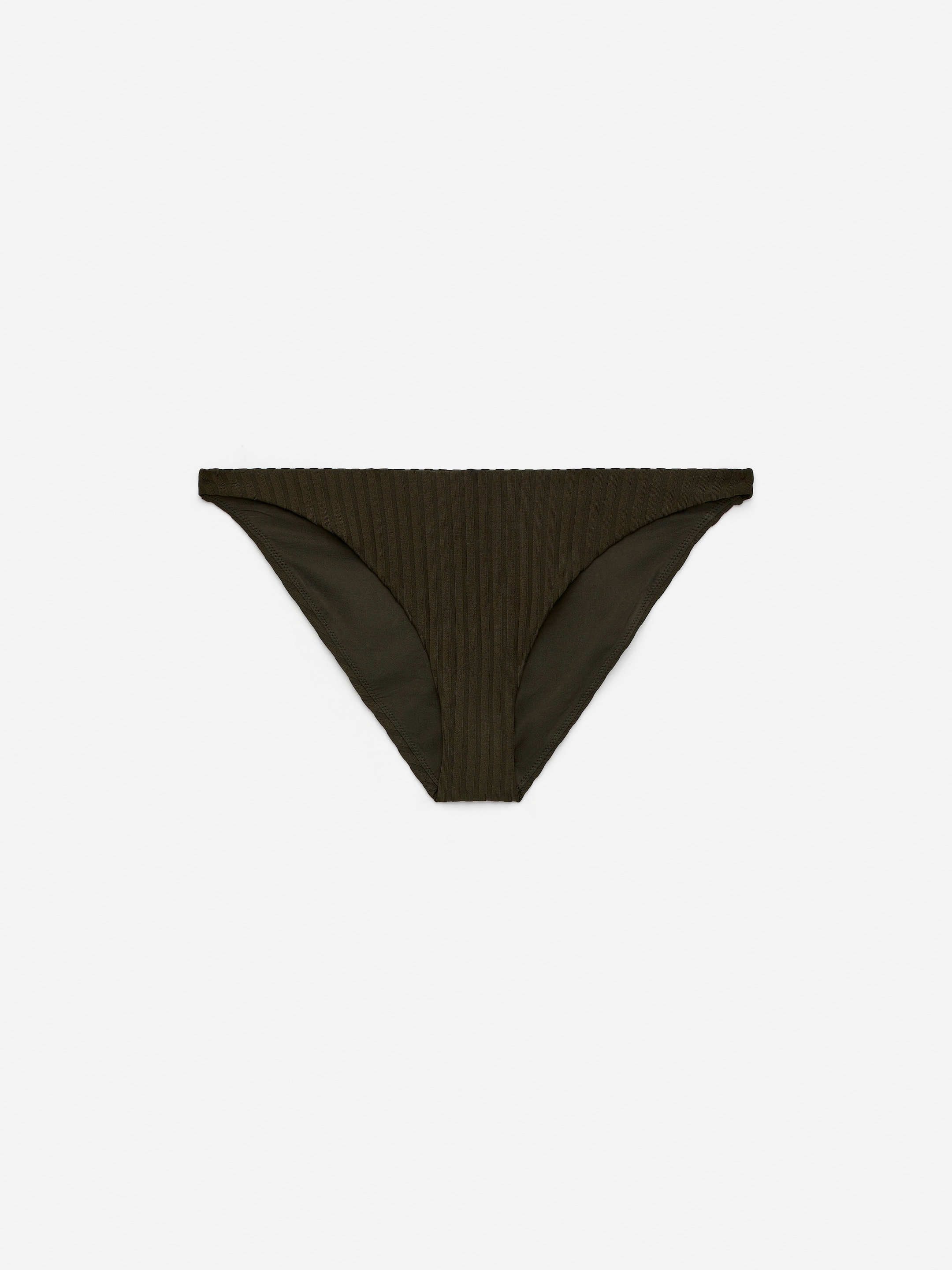 Ribbed Low-Waist Bikini Bottoms-#2e2c1e-15365
