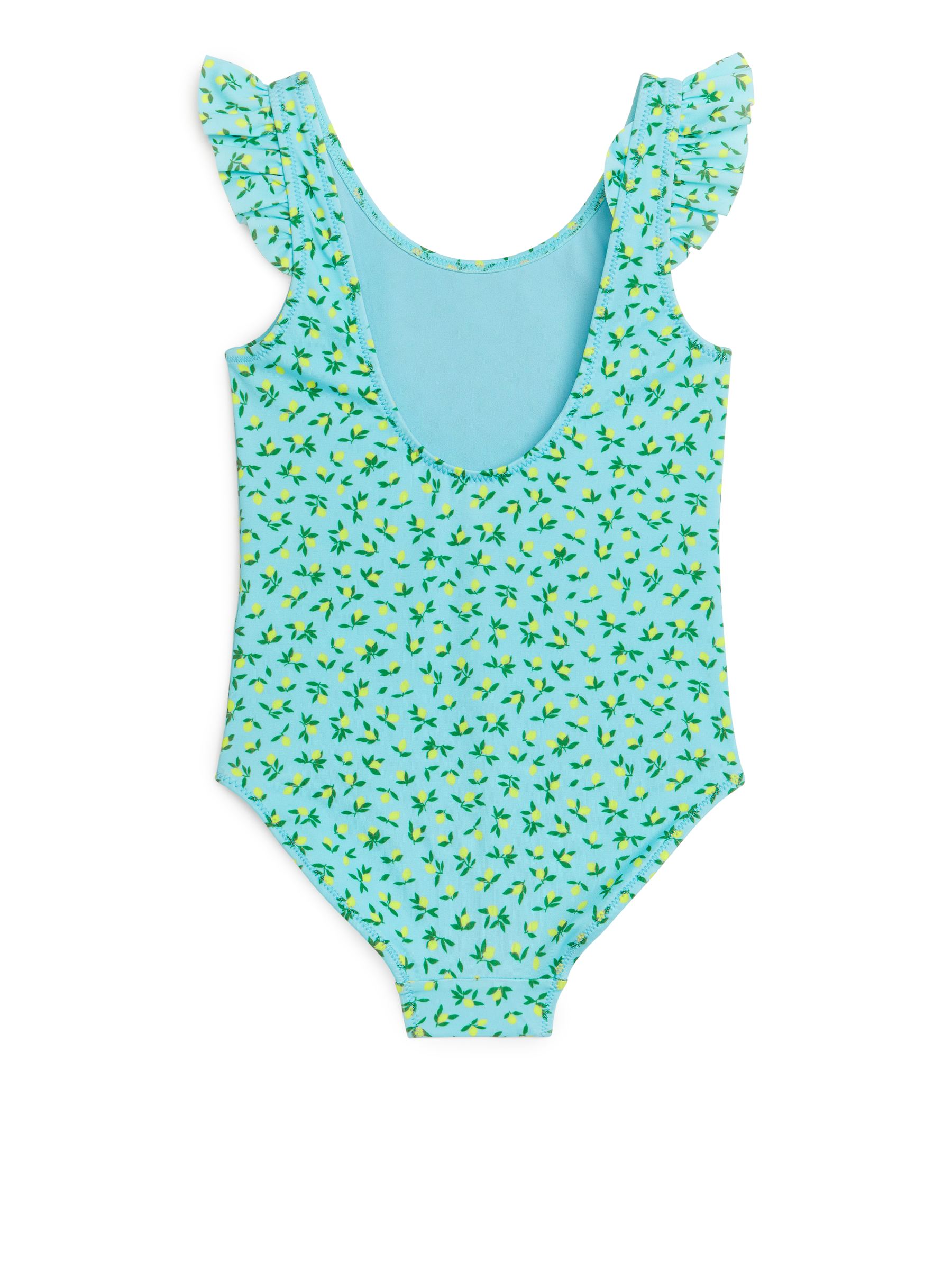 Badeanzug mit Rüschen - Hellblau/Zitronenprint - Regular Fit - Kinder - StillMedia/DescriptiveStillLife - 2